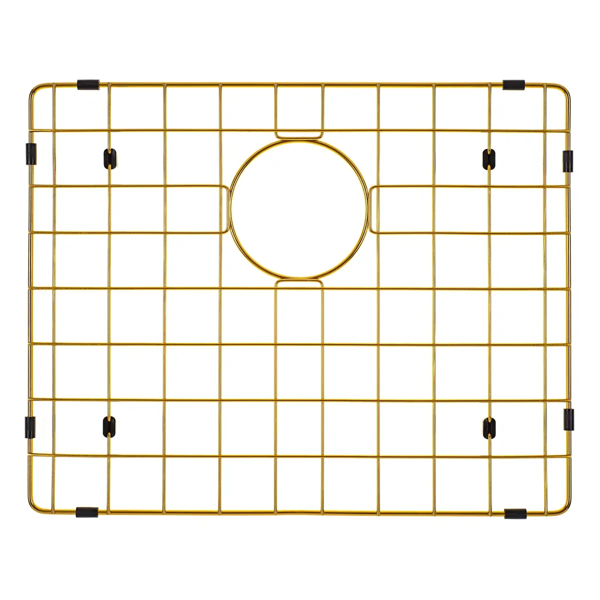 Retto II Stainless Steel Sink Grid 500 x 400mm with Rear Waste Hole, Brushed Brass Gold - Image 3