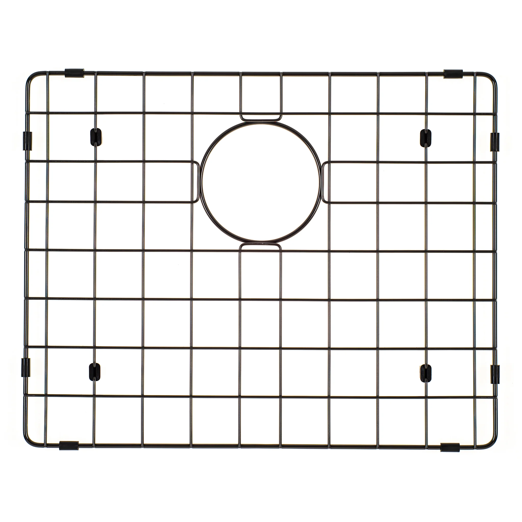 Retto II Stainless Steel Sink Grid 500 x 400mm with Rear Waste Hole, Brushed Gunmetal Black