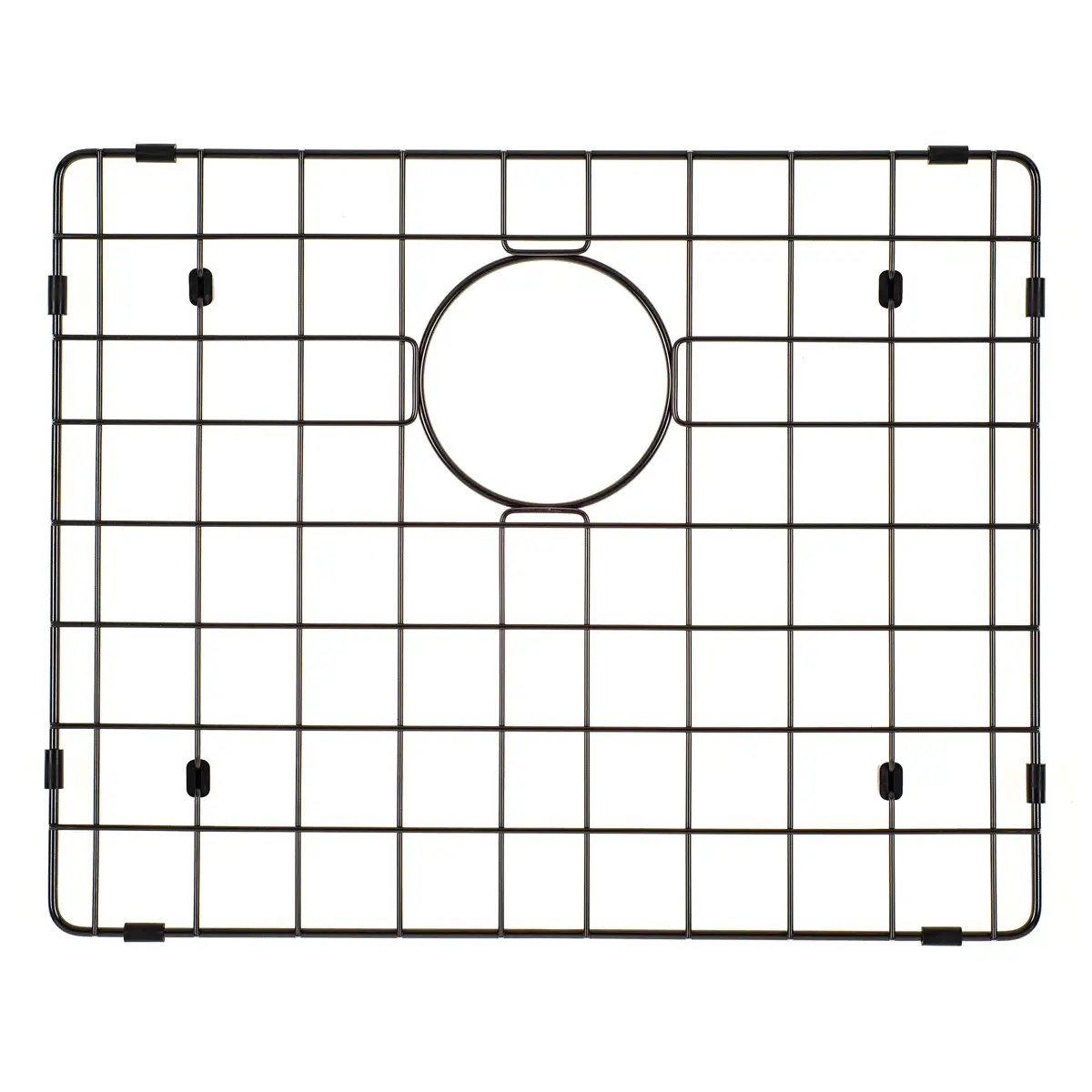 Retto II Stainless Steel Sink Grid 500 x 400mm with Rear Waste Hole, Brushed Gunmetal Black - Image 3