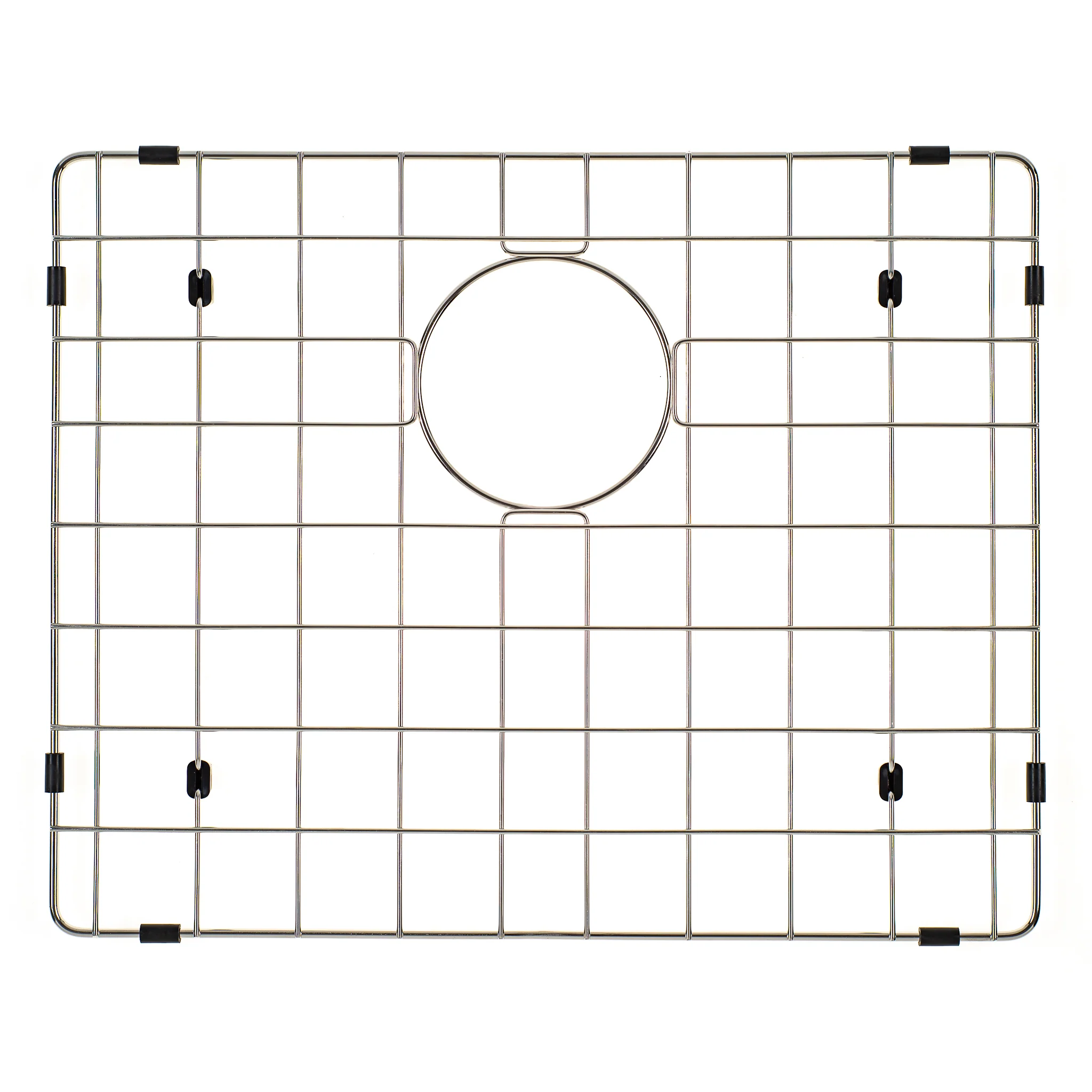 Retto II Stainless Steel Sink Grid 500 x 400mm with Rear Waste Hole, Brushed SS Nickel