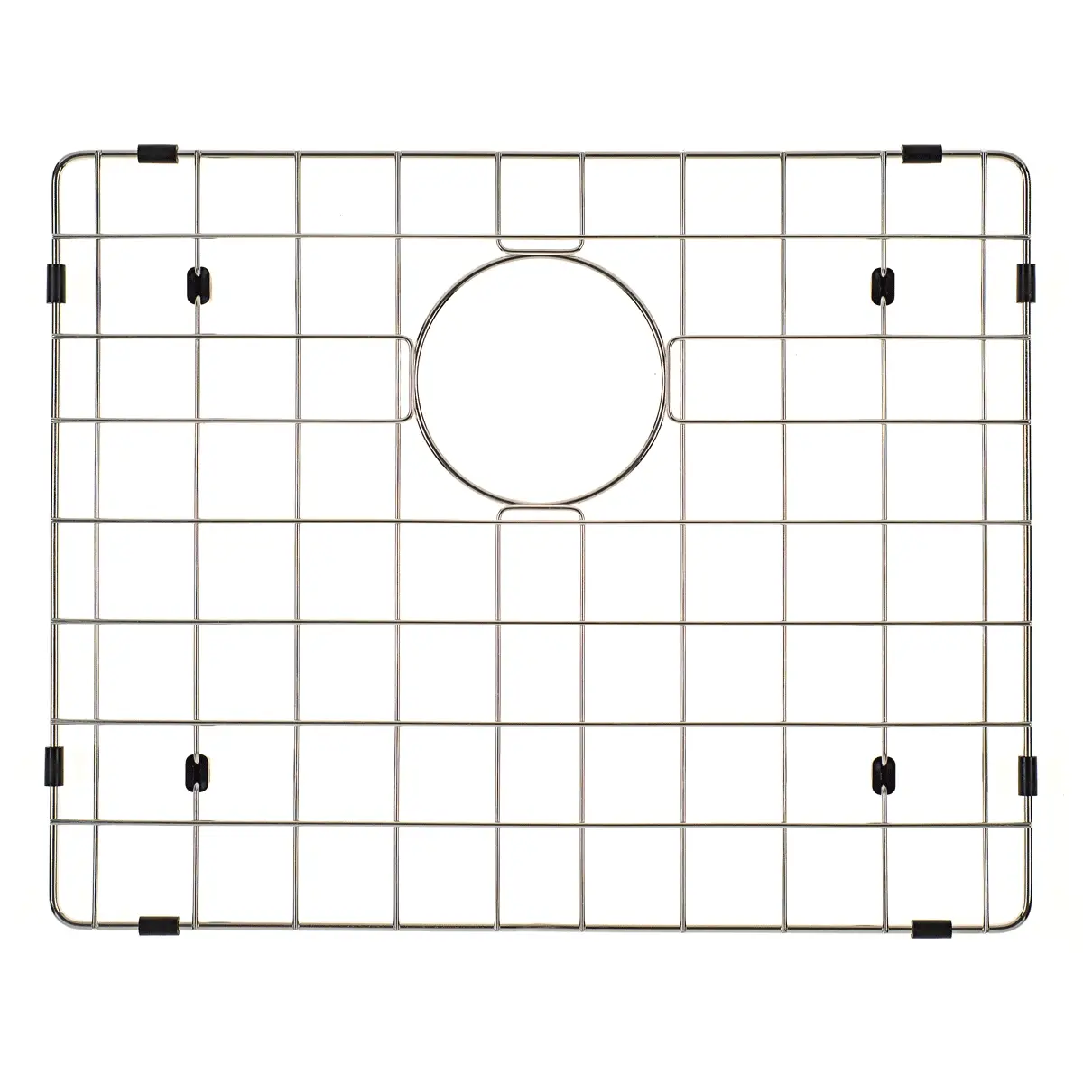Retto II Stainless Steel Sink Grid 500 x 400mm with Rear Waste Hole, Brushed SS Nickel - Image 3