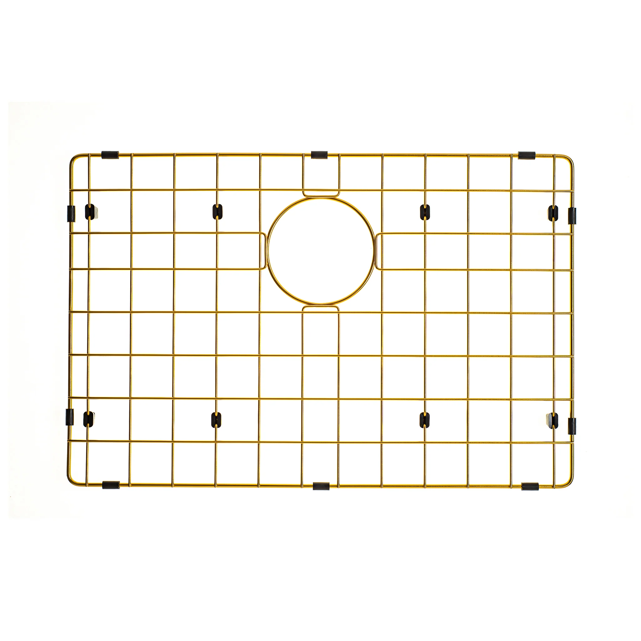 Retto II Stainless Steel Sink Grid 600 x 400mm with Rear Waste Hole, Brushed Brass Gold