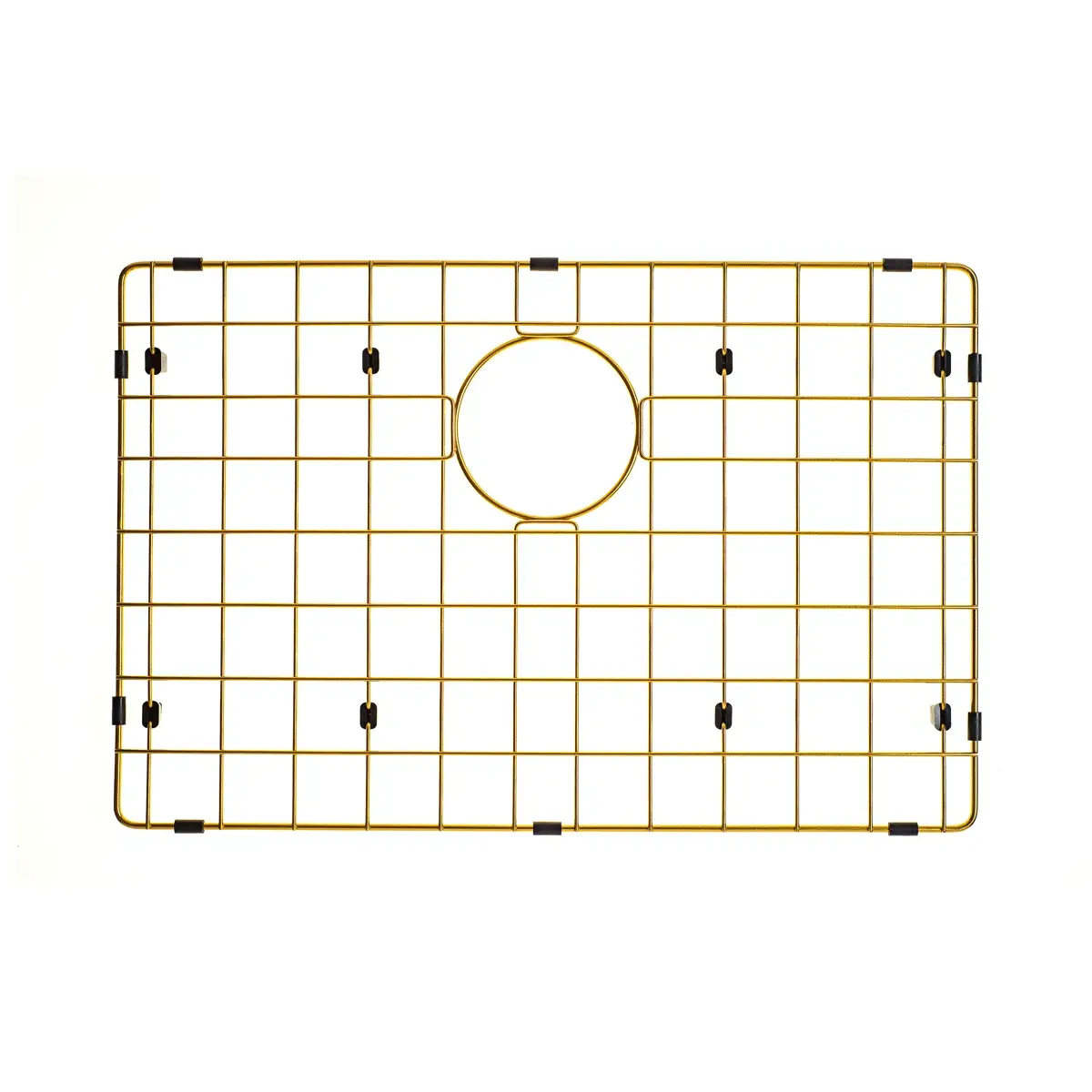 Retto II Stainless Steel Sink Grid 600 x 400mm with Rear Waste Hole, Brushed Brass Gold - Image 3