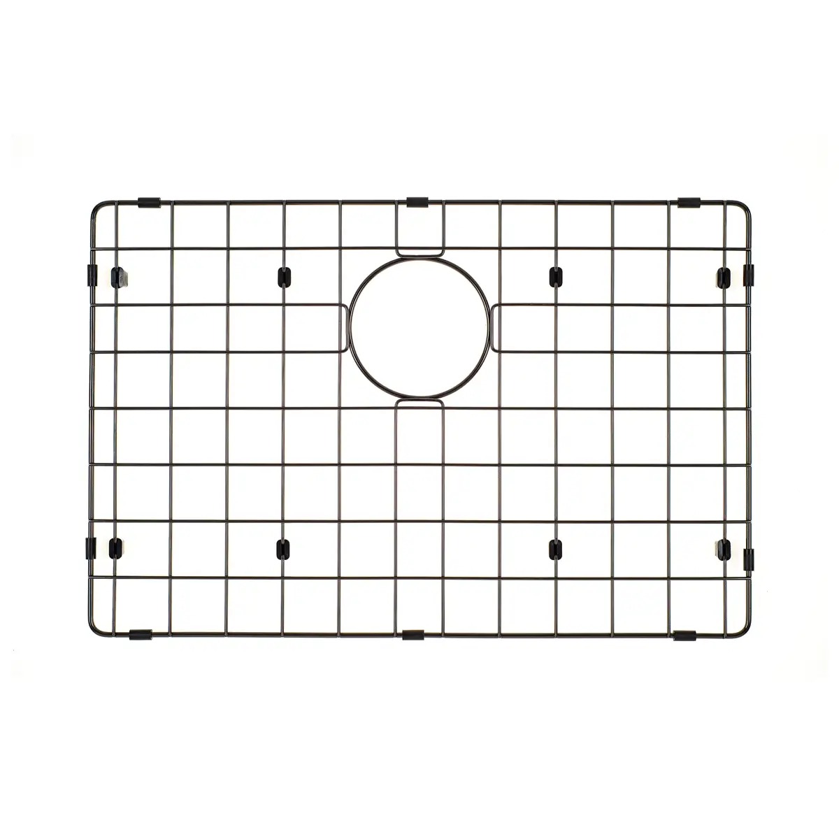 Retto II Stainless Steel Sink Grid 600 x 400mm with Rear Waste Hole, Brushed Gunmetal Black - Image 3