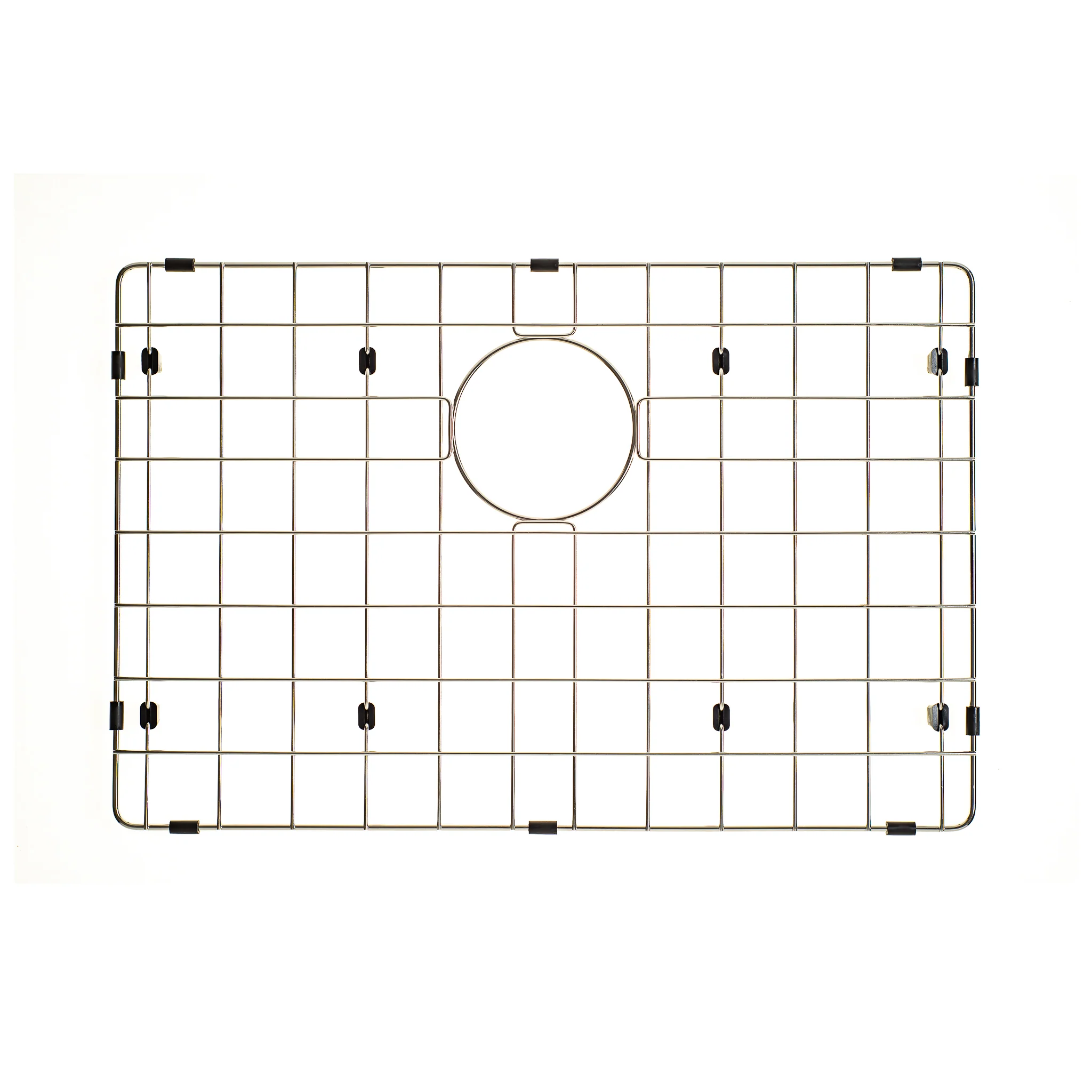 Retto II Stainless Steel Sink Grid 600 x 400mm with Rear Waste Hole, Brushed SS Nickel