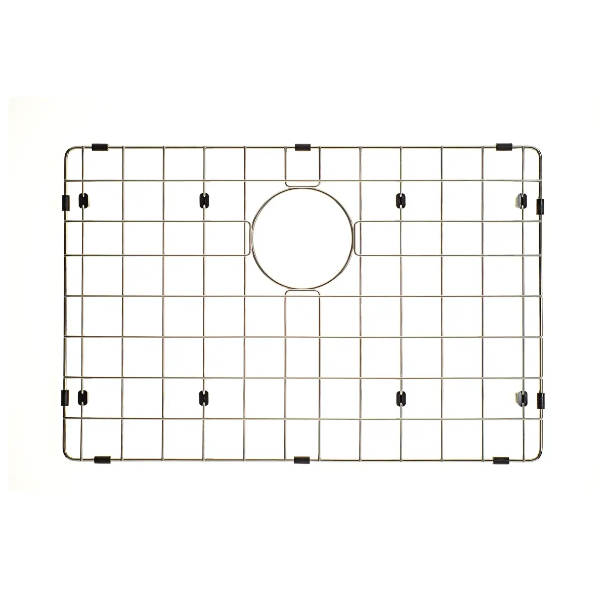 Retto II Stainless Steel Sink Grid 600 x 400mm with Rear Waste Hole, Brushed SS Nickel - Image 3