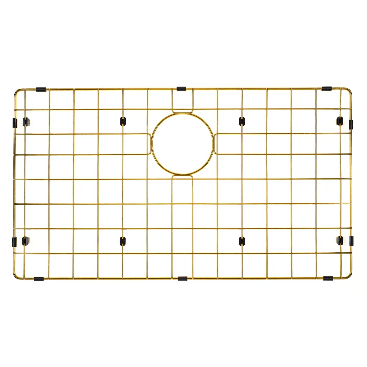 Retto II Stainless Steel Sink Grid 700 x 400mm with Rear Waste Hole, Brushed Brass Gold - Image 3