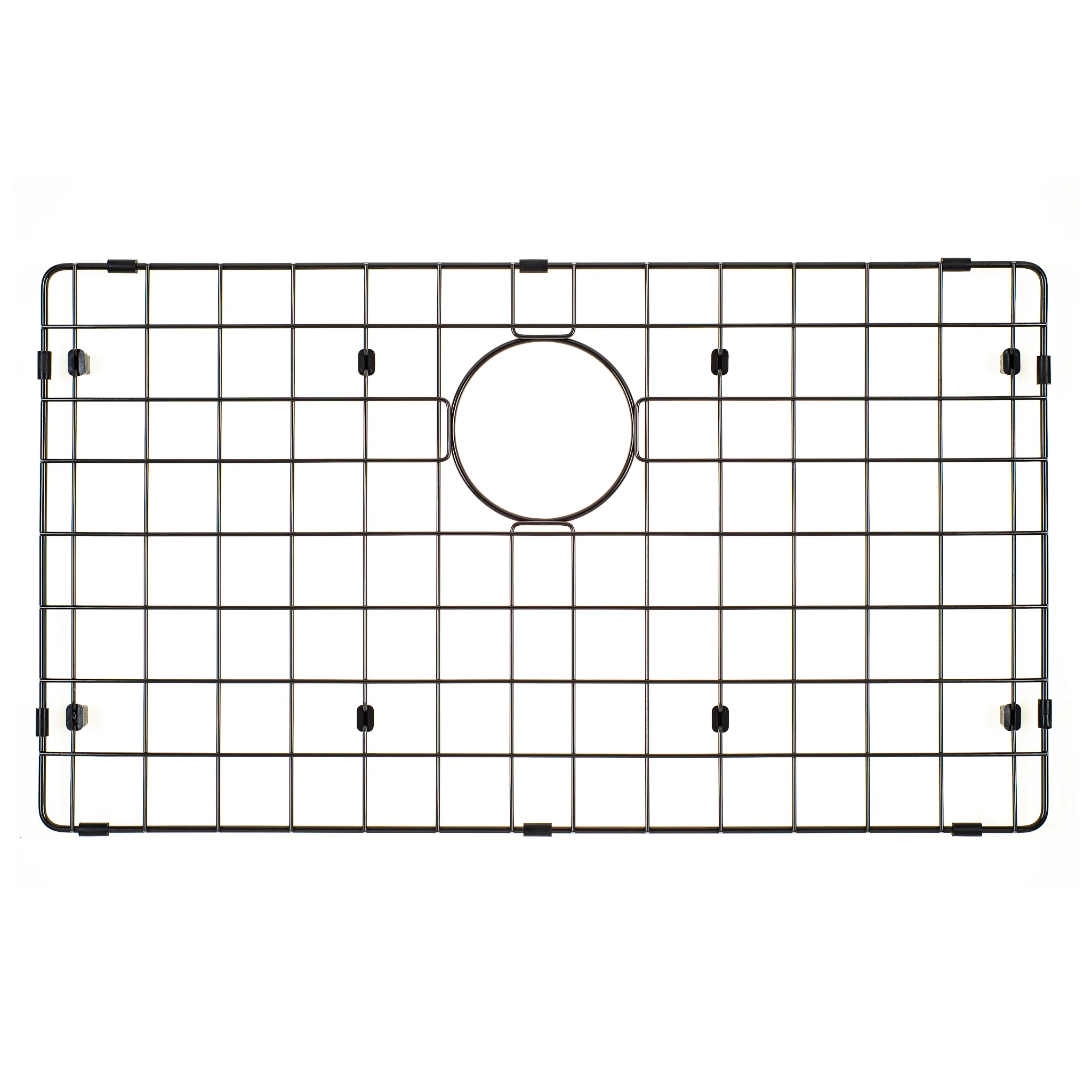 Retto II Stainless Steel Sink Grid 700 x 400mm with Rear Waste Hole, Brushed Gunmetal Black