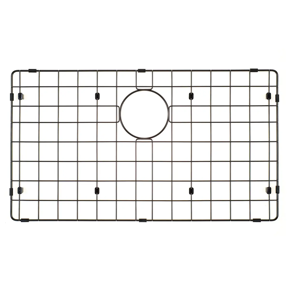 Retto II Stainless Steel Sink Grid 700 x 400mm with Rear Waste Hole, Brushed Gunmetal Black - Image 3