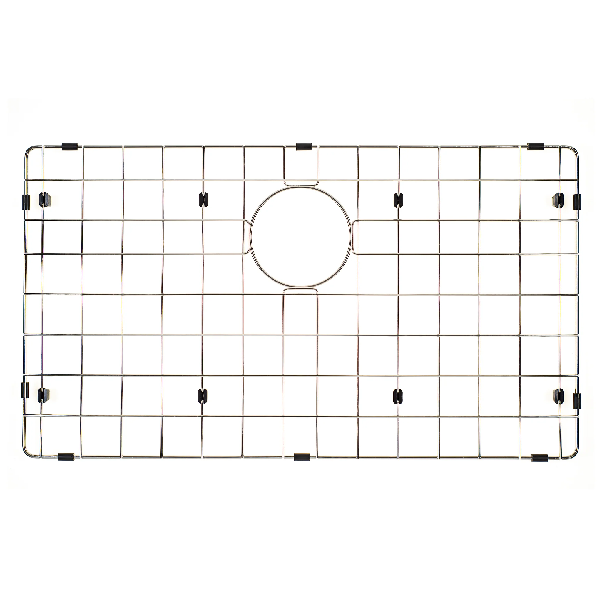 Retto II Stainless Steel Sink Grid 700 x 400mm with Rear Waste Hole, Brushed SS Nickel
