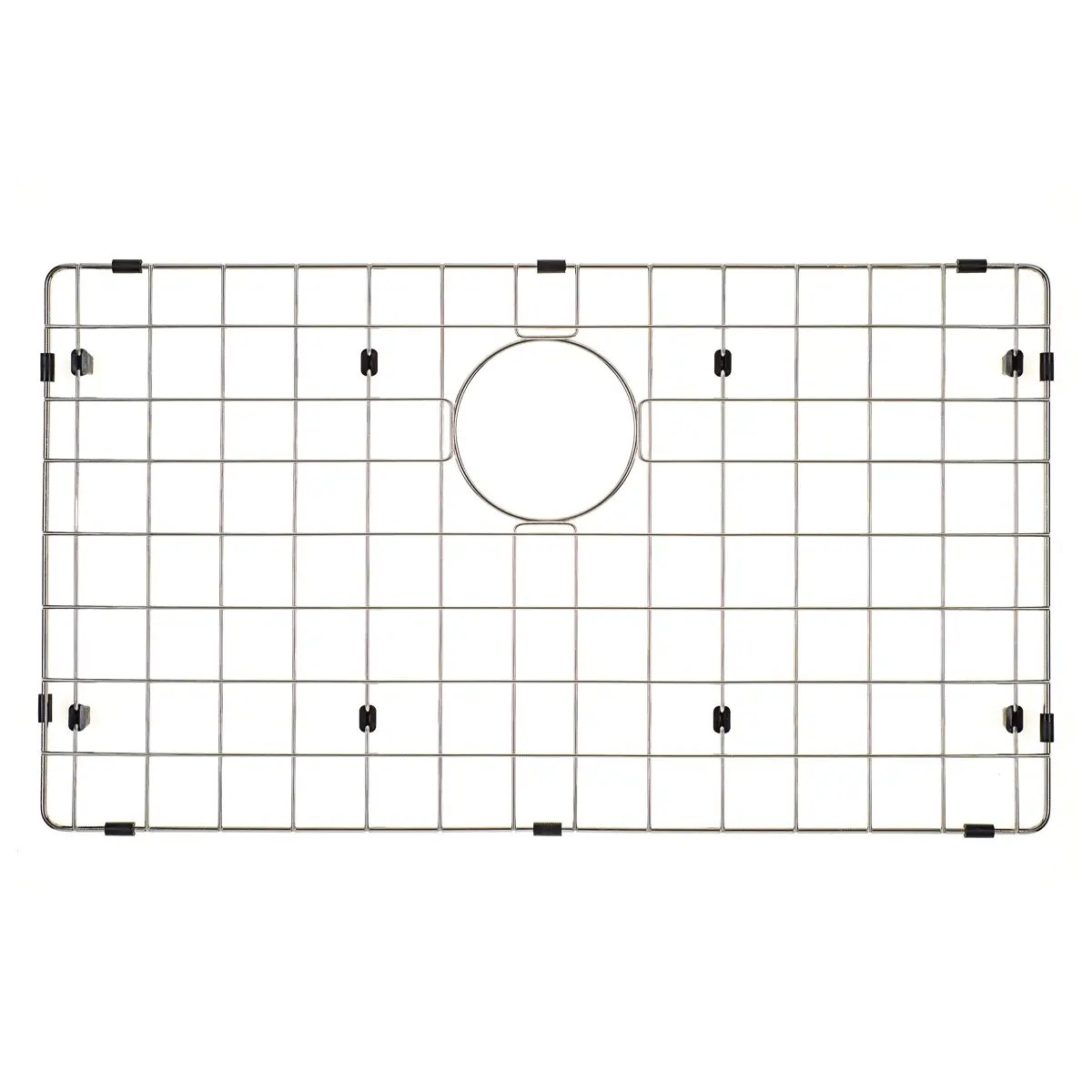 Retto II Stainless Steel Sink Grid 700 x 400mm with Rear Waste Hole, Brushed SS Nickel - Image 3