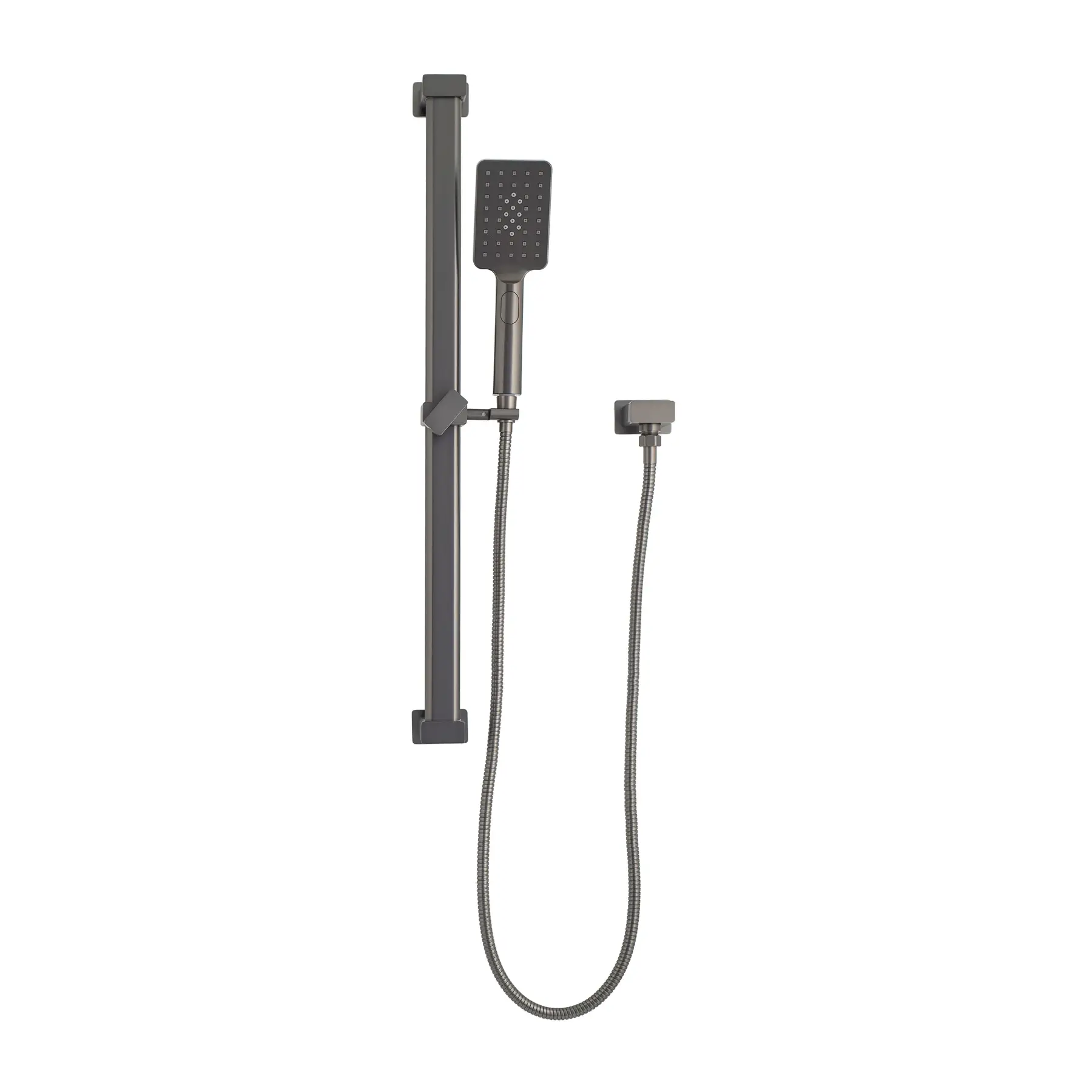 Retto Square 3-Function Hand Shower on Rail, Brushed Gunmetal - Image 2