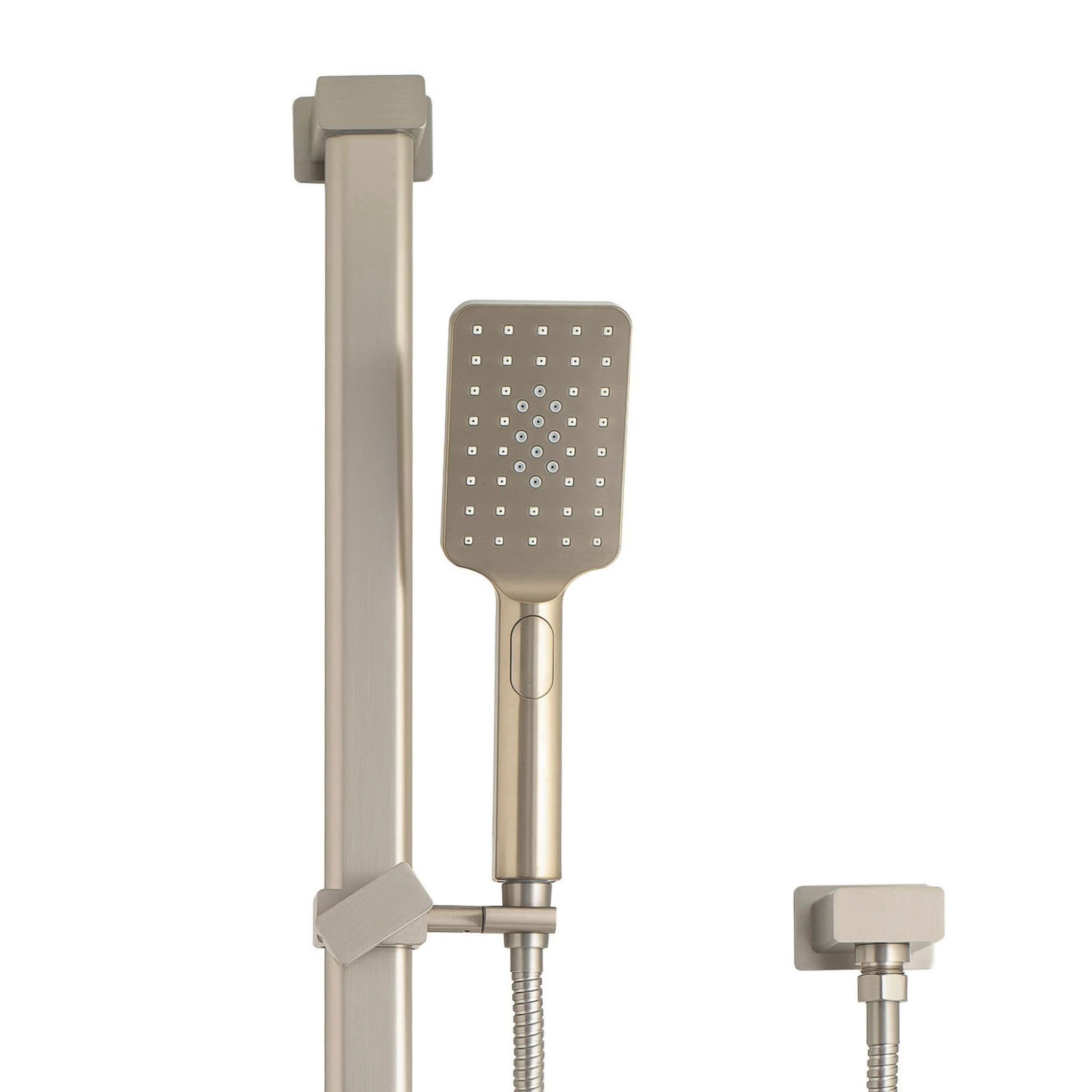 Retto Square 3-Function Hand Shower on Rail, Brushed Nickel - Image 3