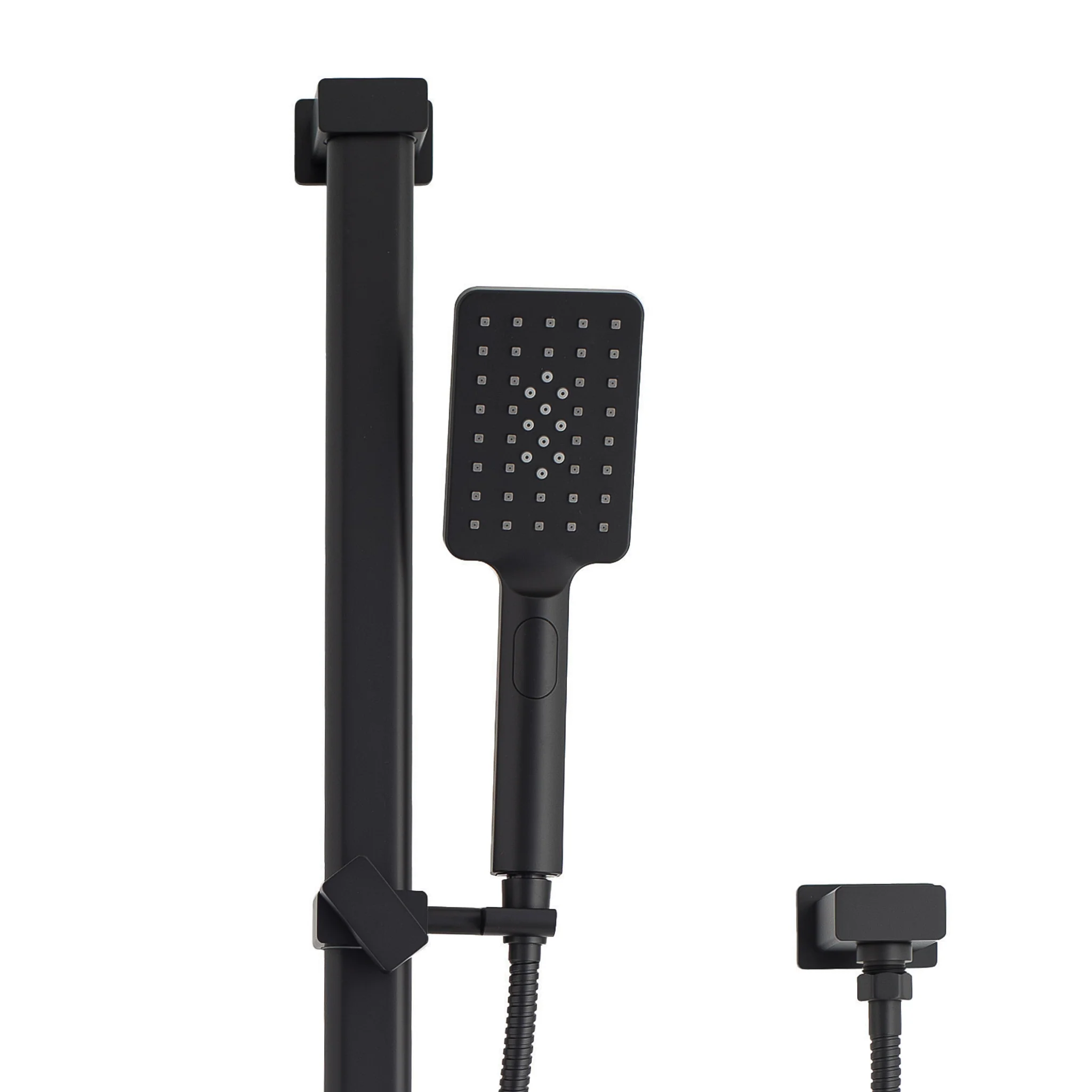 Retto Square 3-Function Hand Shower on Rail, Matte Black - Image 3