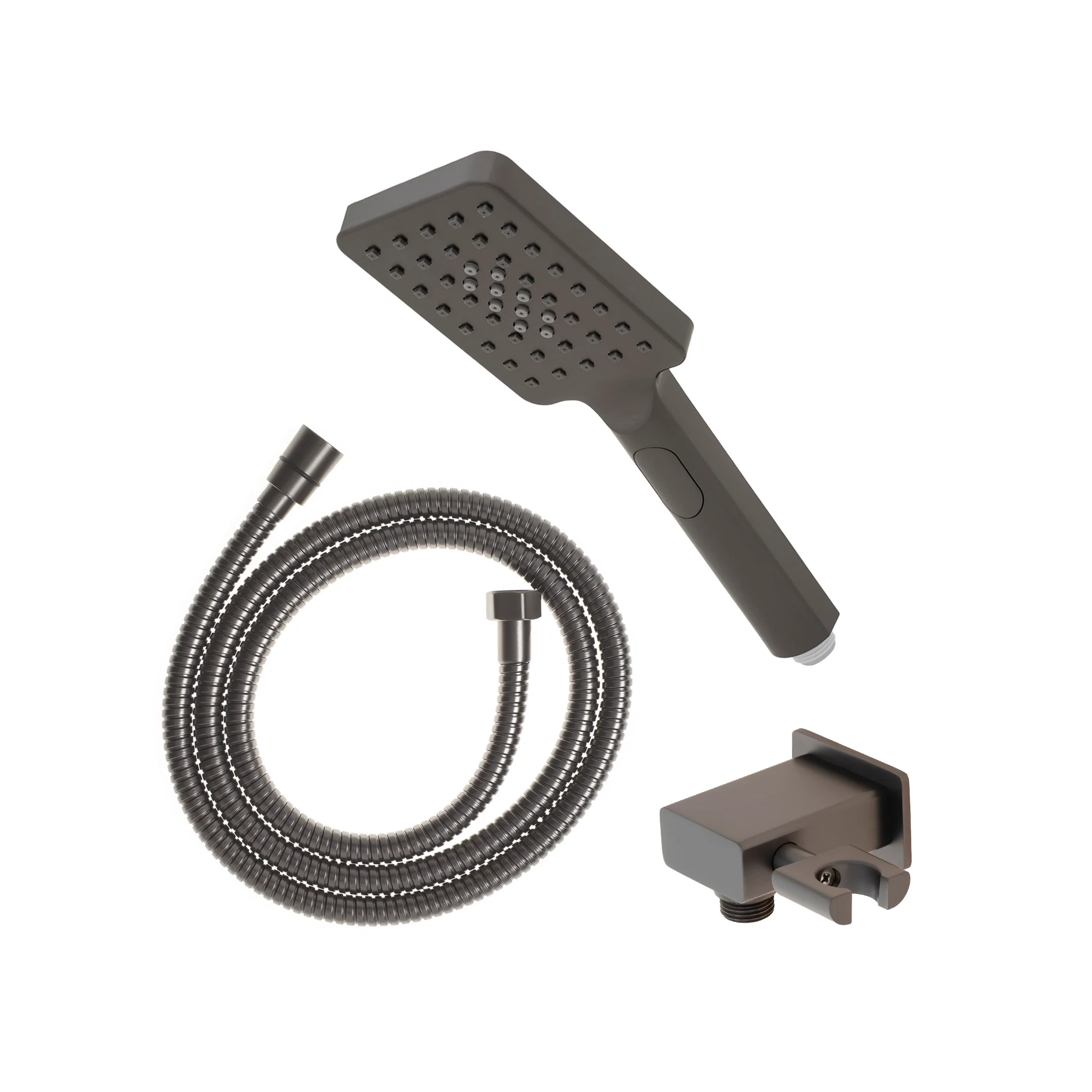 Retto Square 3-Function Hand Shower with Holder, Brushed Gunmetal - Image 4