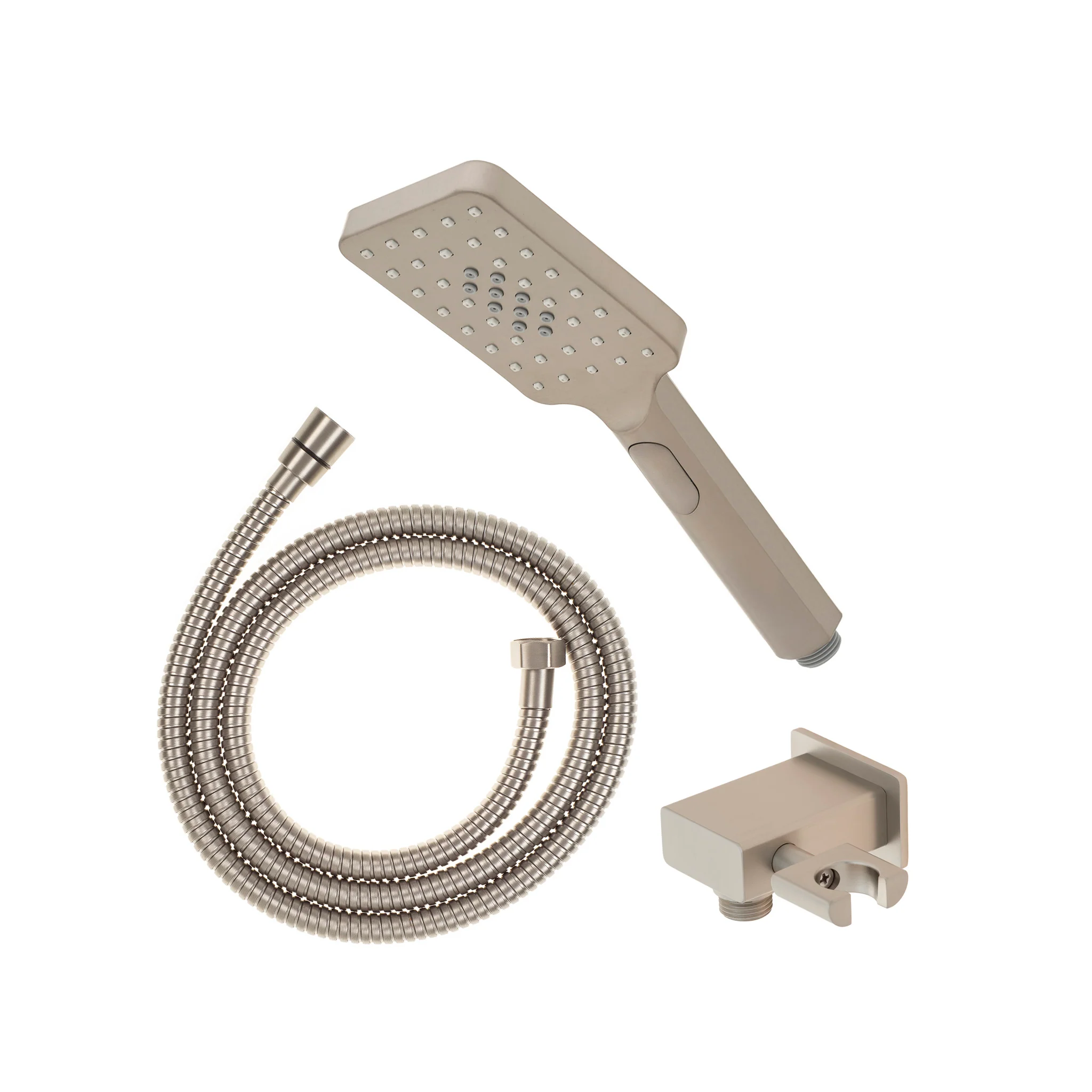 Retto Square 3-Function Hand Shower with Holder, Brushed Nickel - Image 4