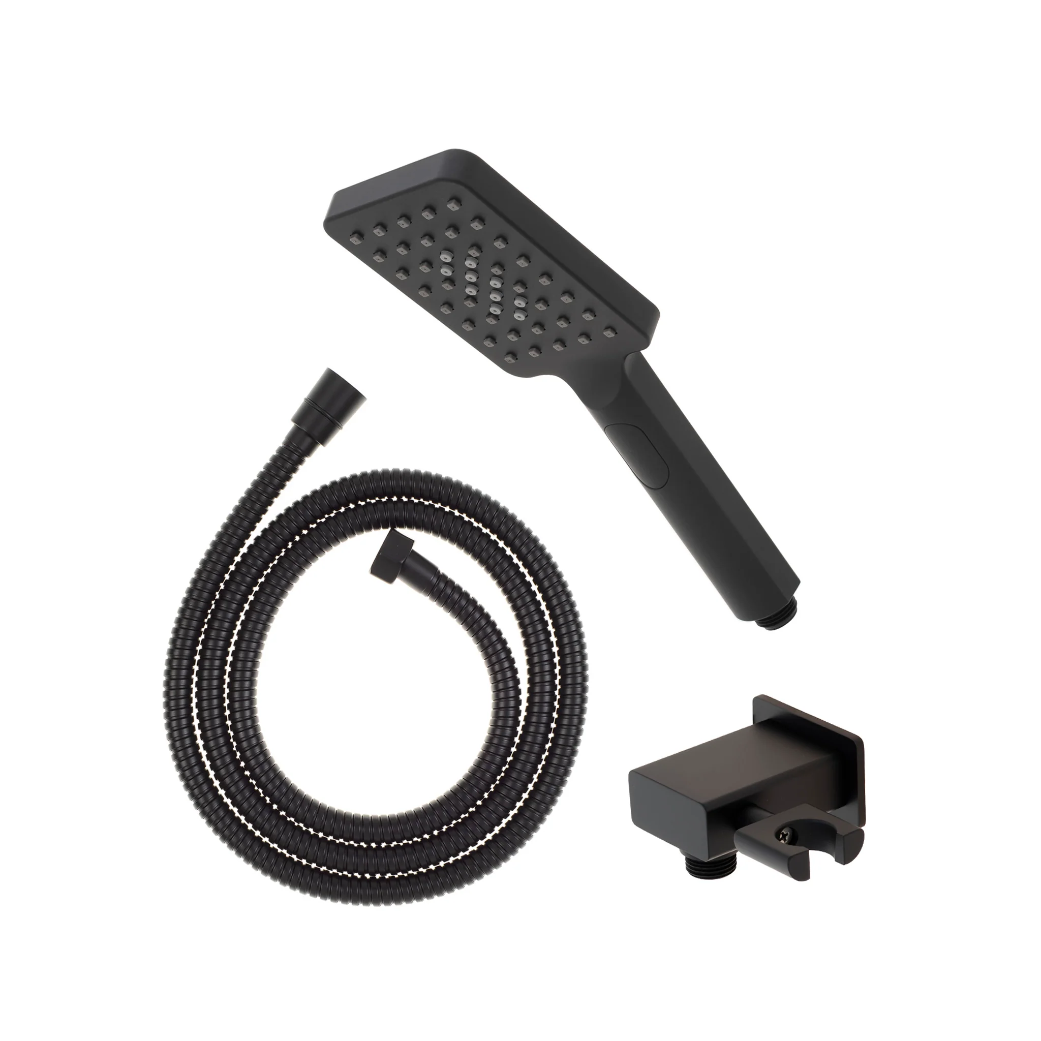 Retto Square 3-Function Hand Shower with Holder, Matte Black - Image 4