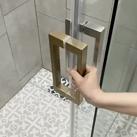 Rio Frameless Shower Screen with Sliding Door | Brushed Brass (Gold) | - Image 4