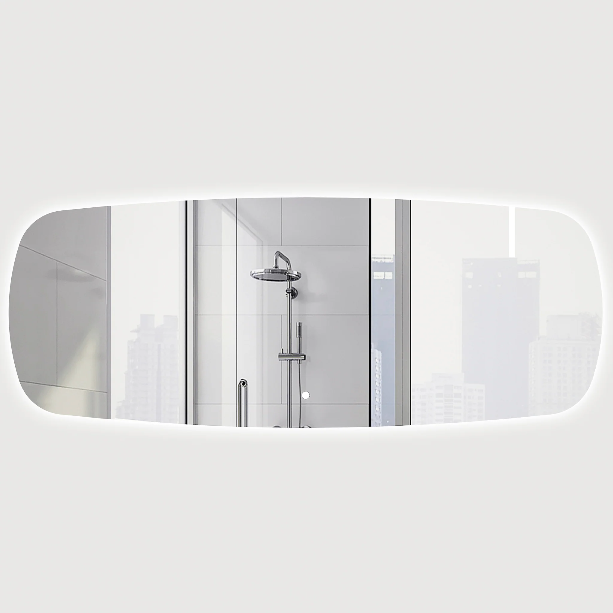 Riri Oblong 1800mm x 700mm Backlit LED Frameless Mirror with Demister, Polished Edge