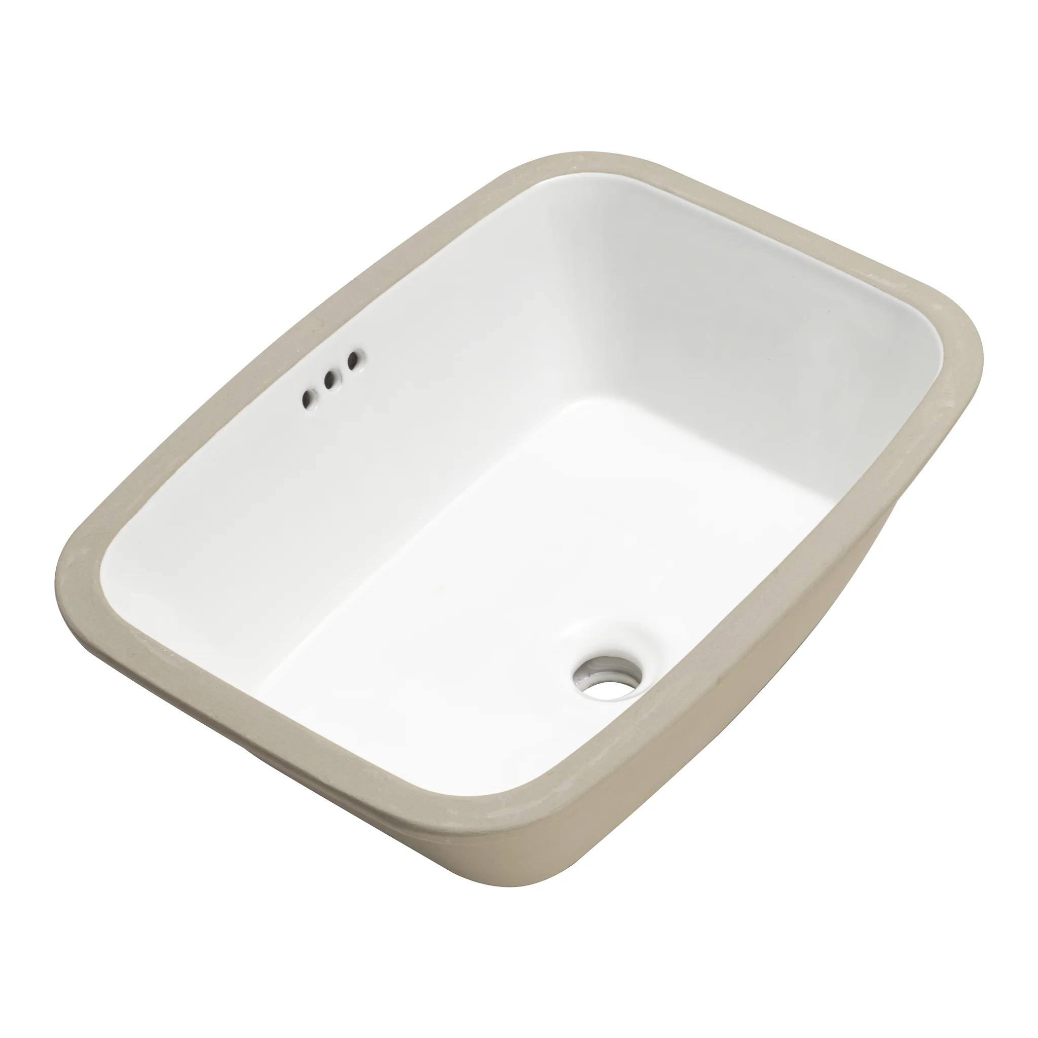 Riri Oblong 570mm x 395mm Under-Counter Basin with Overflow, Gloss White - Image 6