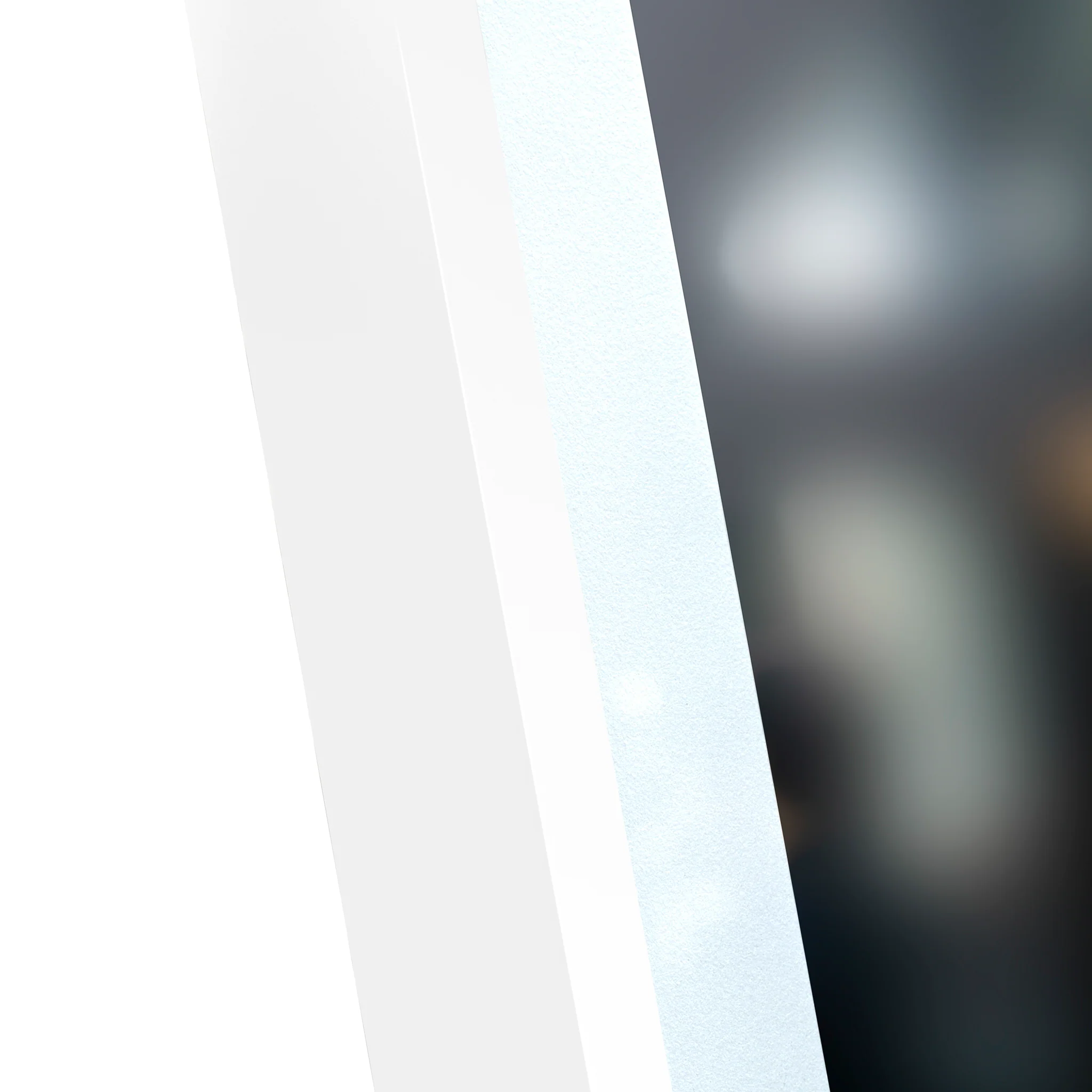 *Clearance* Riri Oblong 600mm x 900mm Frontlit LED Framed Mirror with Demister, Matte White Frame - Image 5