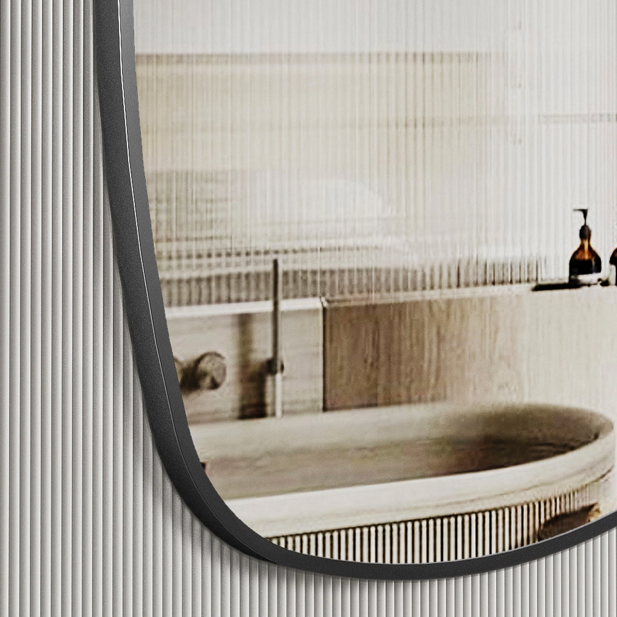 *Clearance* Riri Oblong 600mm x 900mm Framed Mirror, Matte Black Frame - Image 4