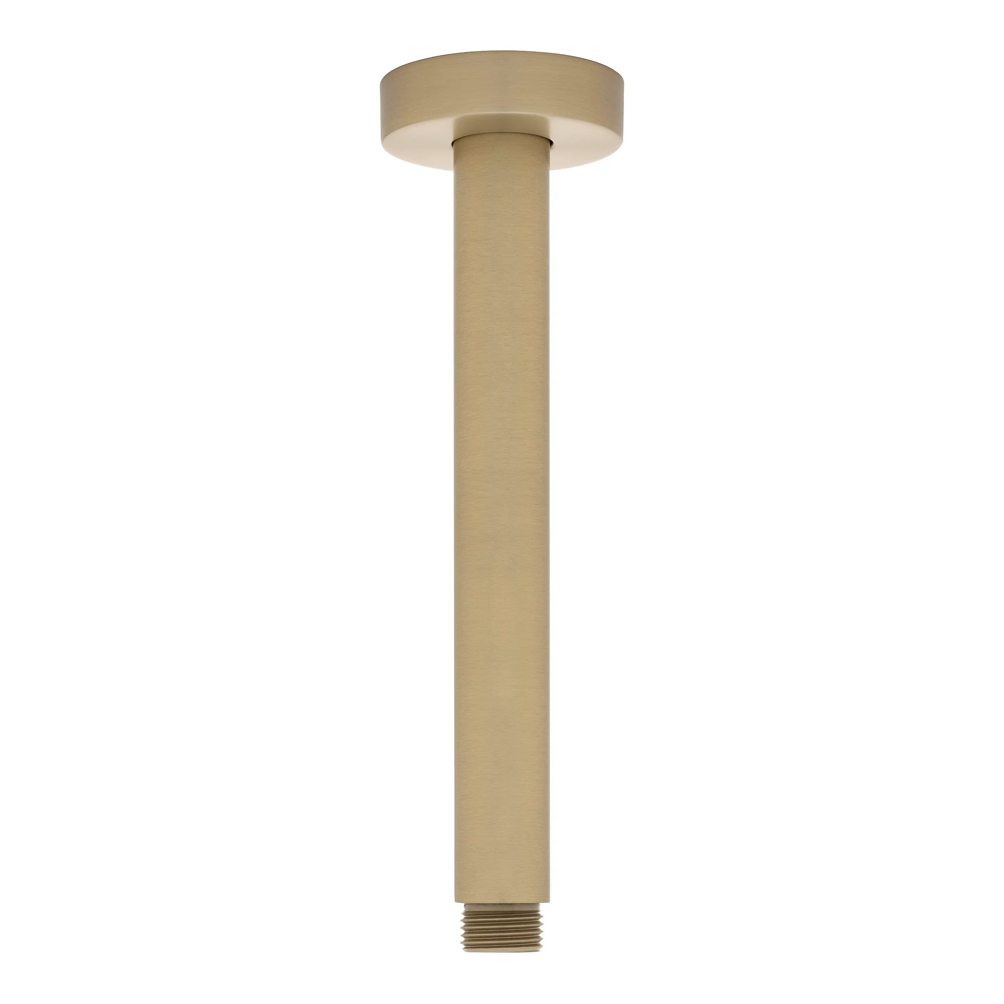 Round 200mm Shower Ceiling Dropper Arm, Brushed Brass (Gold) - Image 2