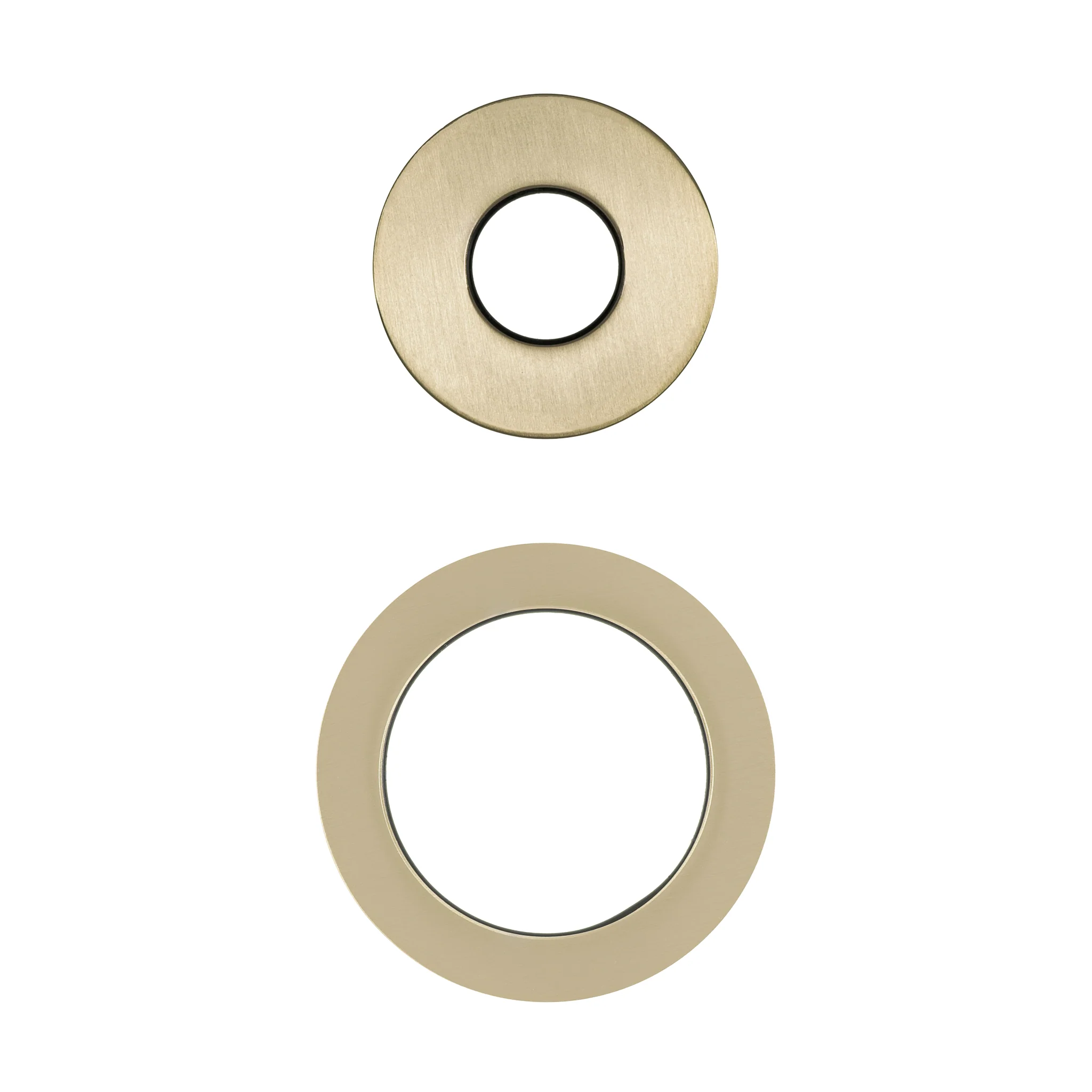 Round 60mm & 45mm Plates for Kiki/Jena Wall Diverter, PVD Brushed Bass (Gold) - Image 2
