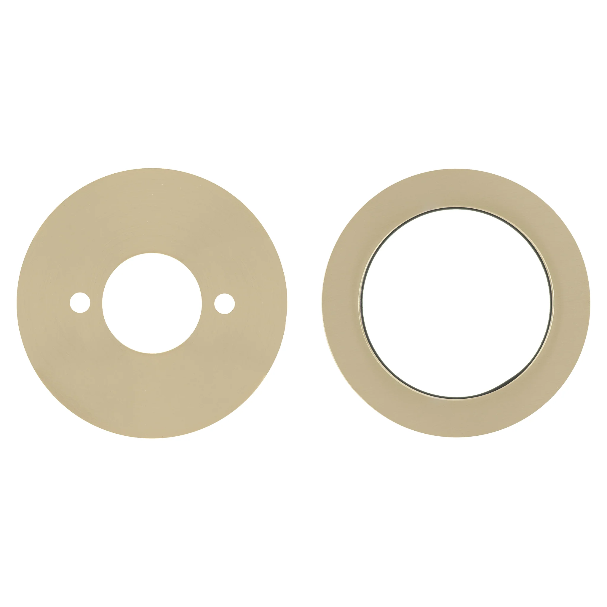Round 60mm Plates for Kiki/Jena Wall Mixer with Spout, PVD Brushed Bass (Gold) - Image 2