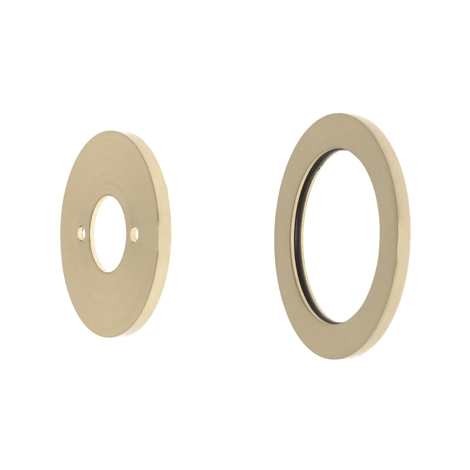 Round 60mm Plates for Kiki/Jena Wall Mixer with Spout, PVD Brushed Bass (Gold) - Image 3