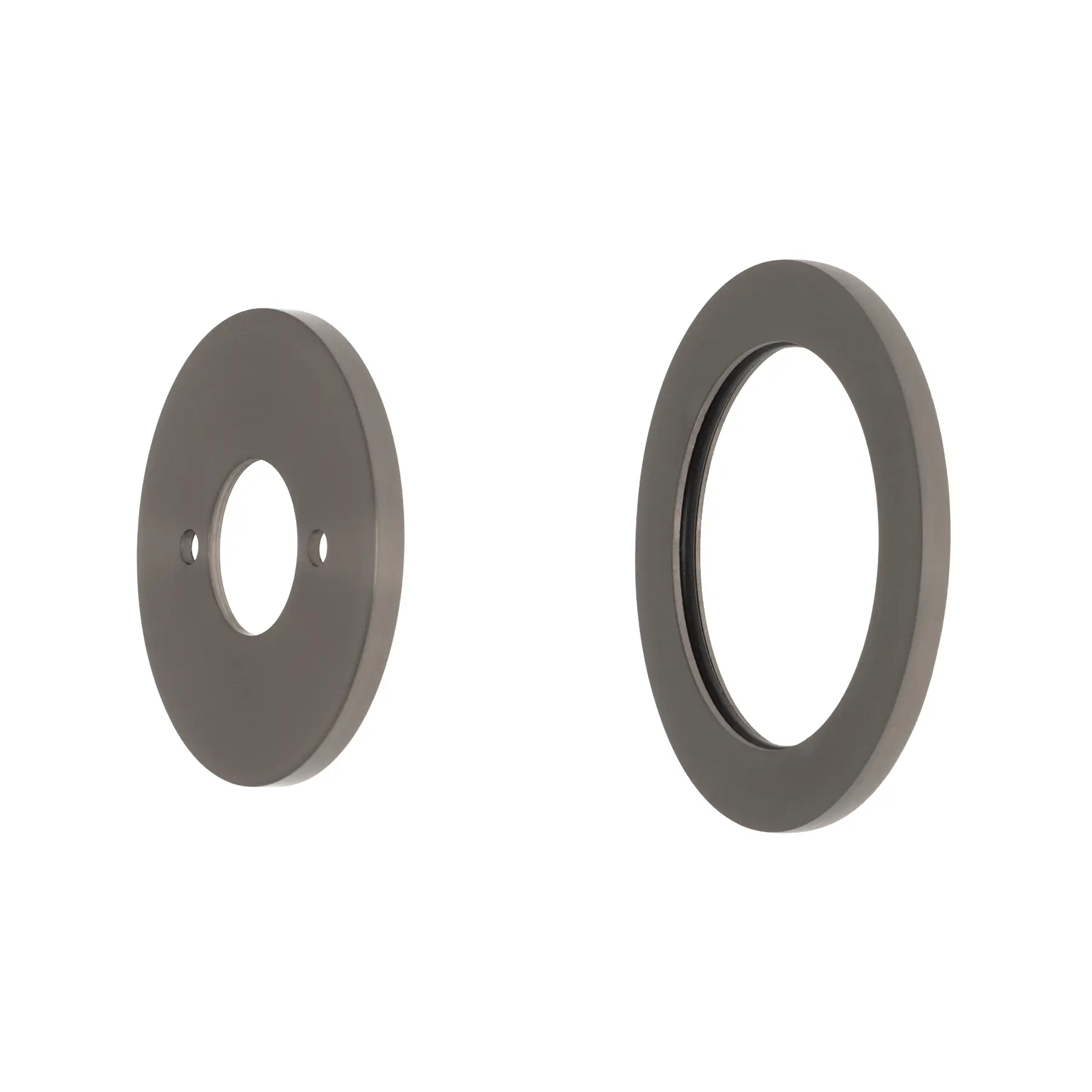 Round 60mm Plates for Kiki/Jena Wall Mixer with Spout, PVD Brushed Gunmetal - Image 3