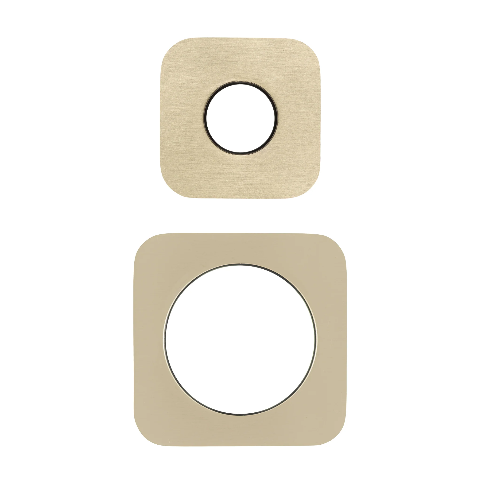 Soft Square 60mm & 45mm Plates for Kiki/Jena Wall Diverter, PVD Brushed Bass (Gold) - Image 2