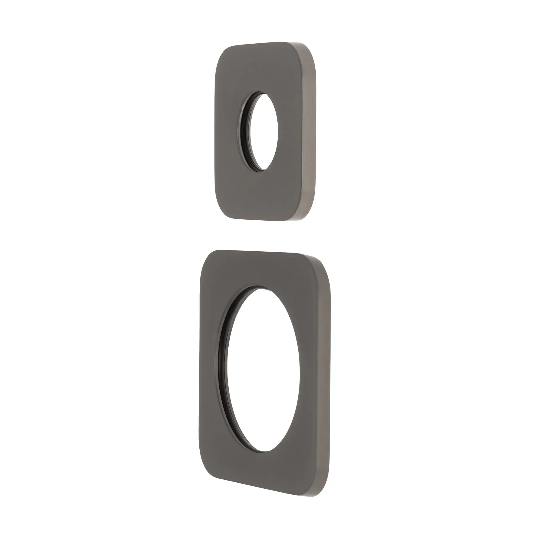 Soft Square 60mm & 45mm Plates for Kiki/Jena Wall Diverter, PVD Brushed Gunmetal - Image 3