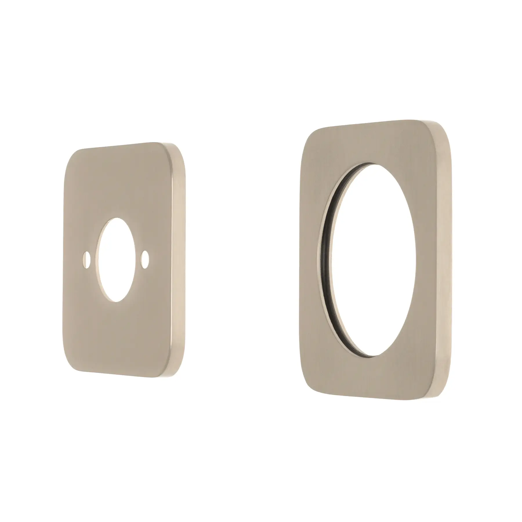 Soft Square 60mm Plates for Kiki/Jena Wall Mixer with Spout, Brushed Nickel - Image 3
