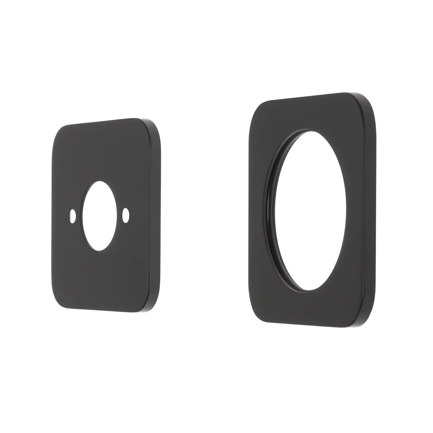 Soft Square 60mm Plates for Kiki/Jena Wall Mixer with Spout, Matte Black - Image 3