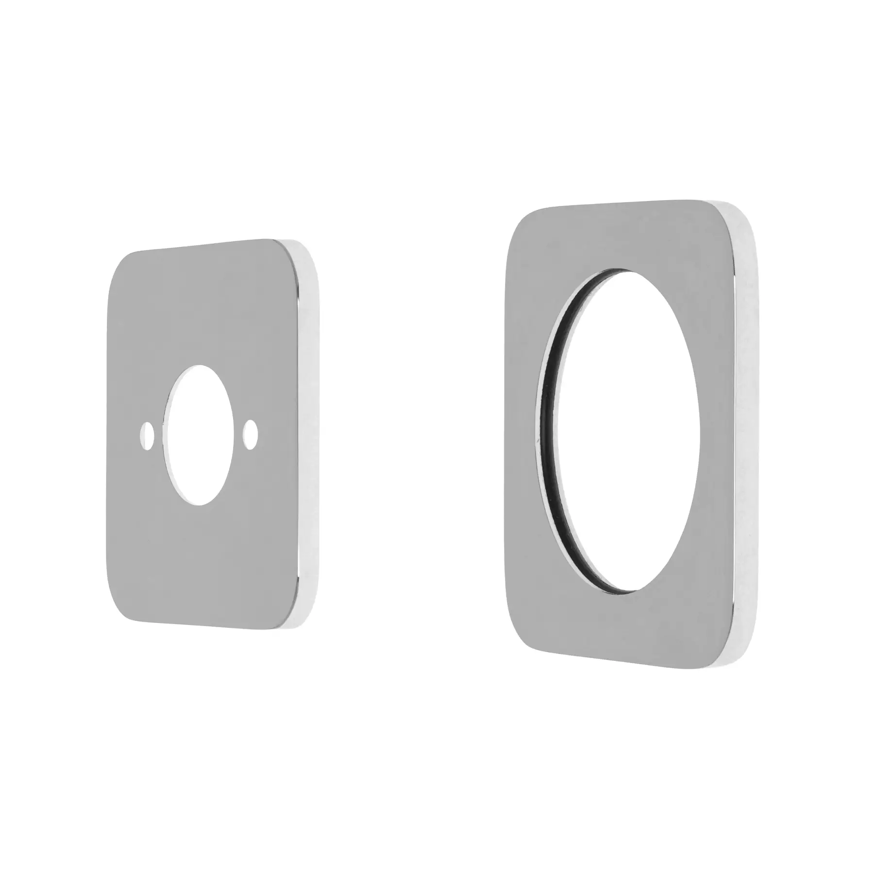 Soft Square 60mm Plates for Kiki/Jena Wall Mixer with Spout, Polished Chrome - Image 3