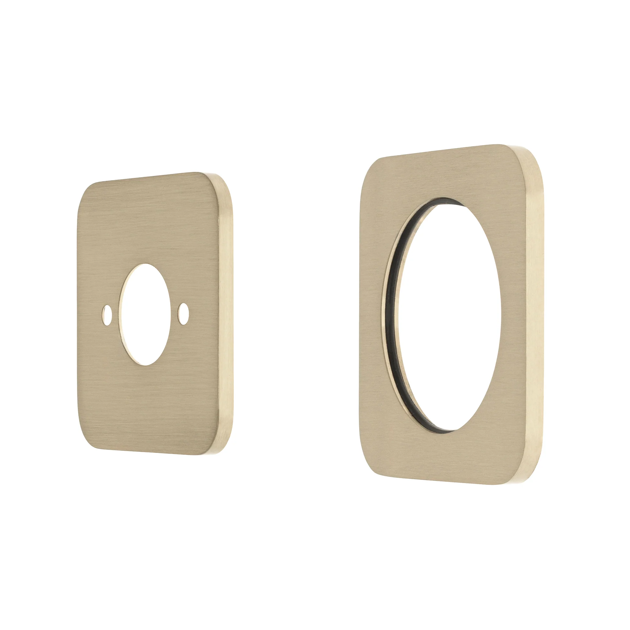 Soft Square 60mm Plates for Kiki/Jena Wall Mixer with Spout, PVD Brushed Bass (Gold)