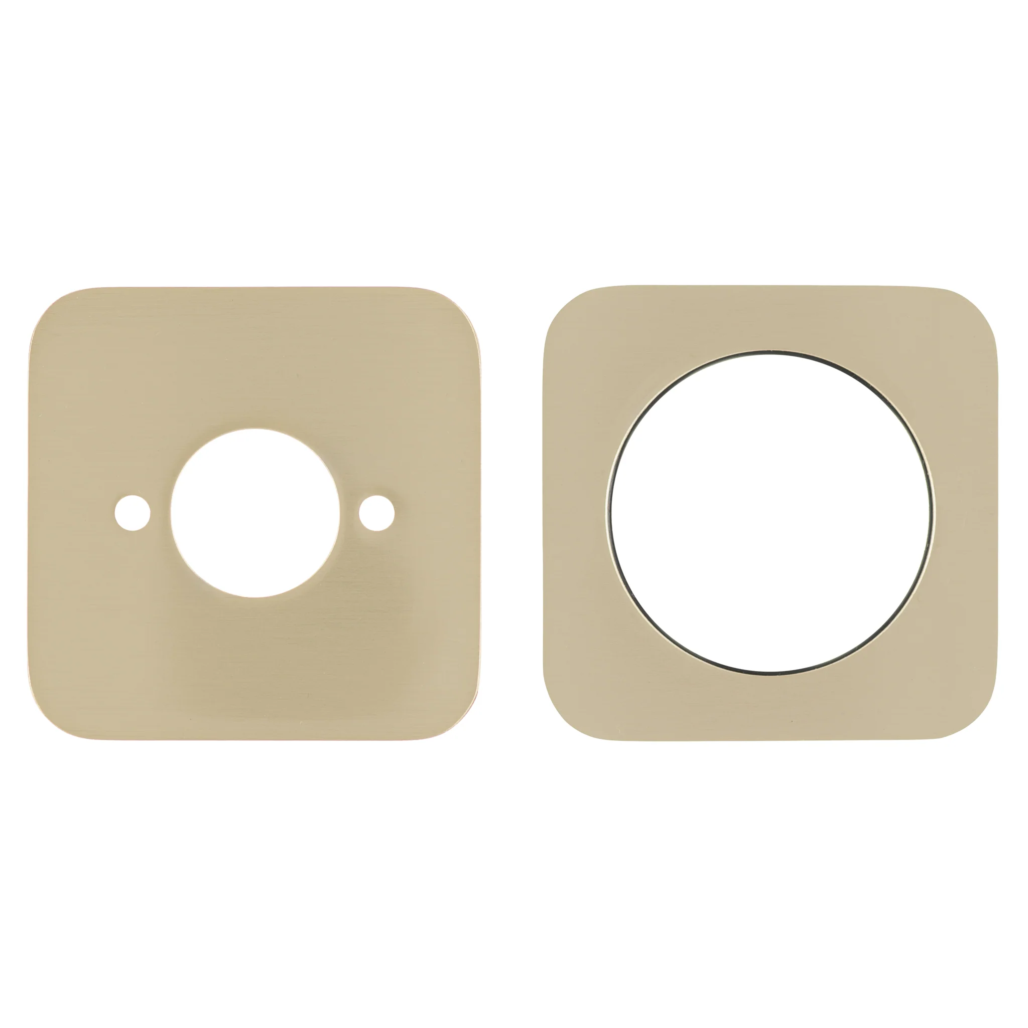 Soft Square 60mm Plates for Kiki/Jena Wall Mixer with Spout, PVD Brushed Bass (Gold) - Image 2