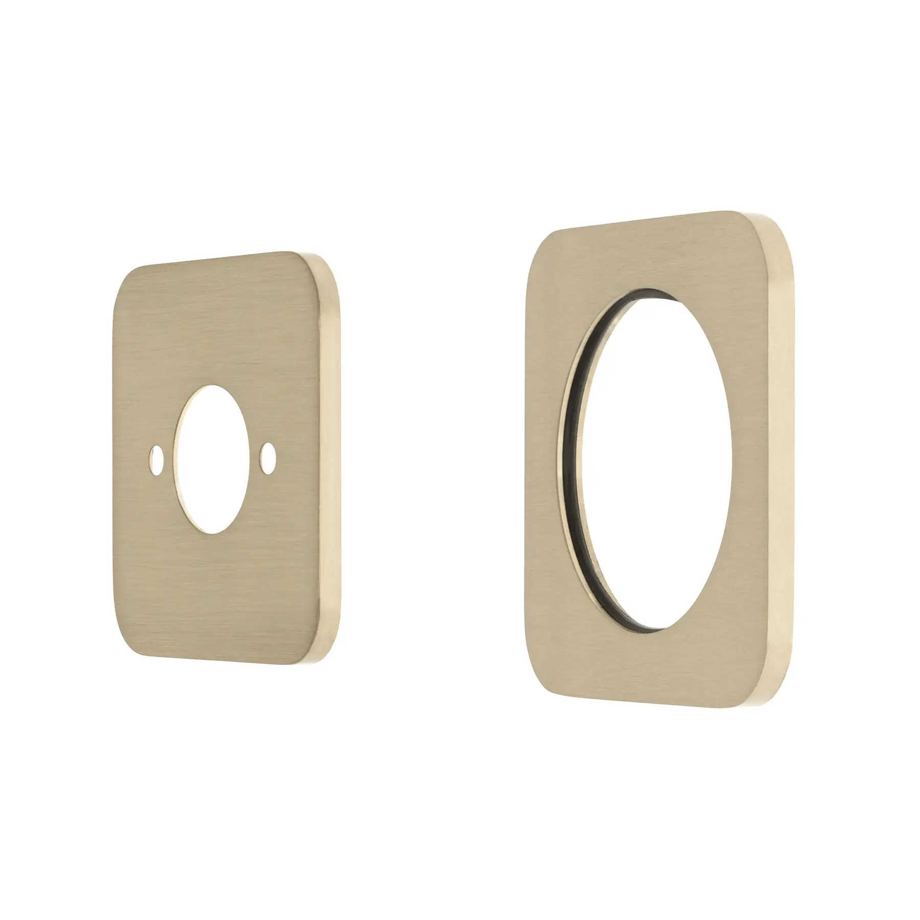 Soft Square 60mm Plates for Kiki/Jena Wall Mixer with Spout, PVD Brushed Bass (Gold) - Image 3