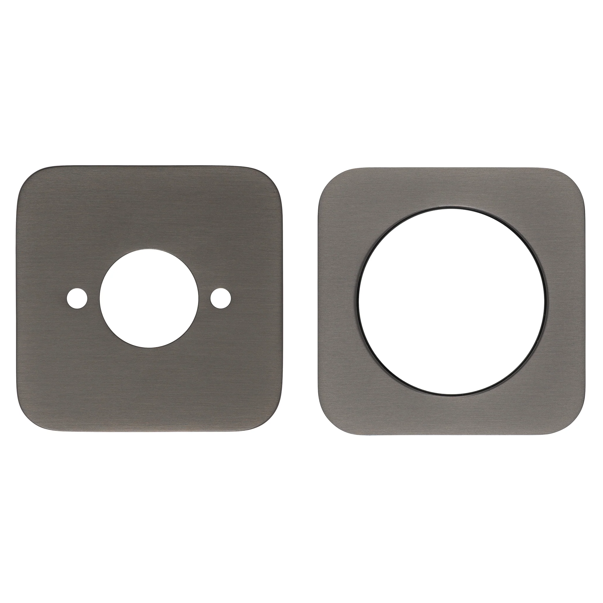 Soft Square 60mm Plates for Kiki/Jena Wall Mixer with Spout, PVD Brushed Gunmetal - Image 2