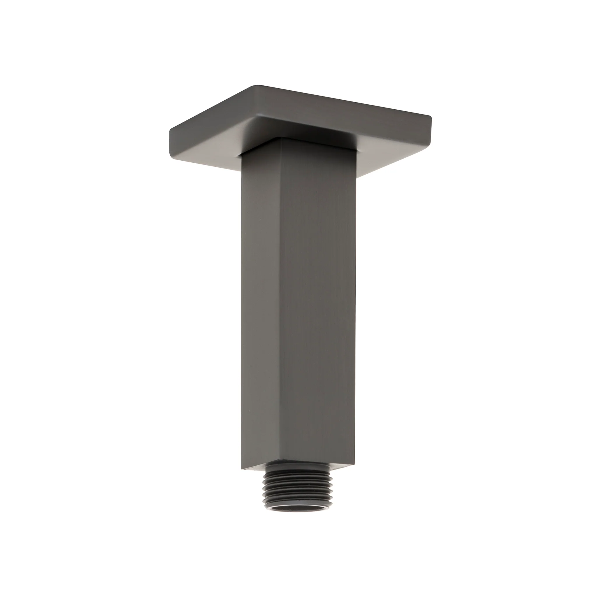Square 100mm Shower Ceiling Dropper Arm, Brushed Gunmetal - Image 2