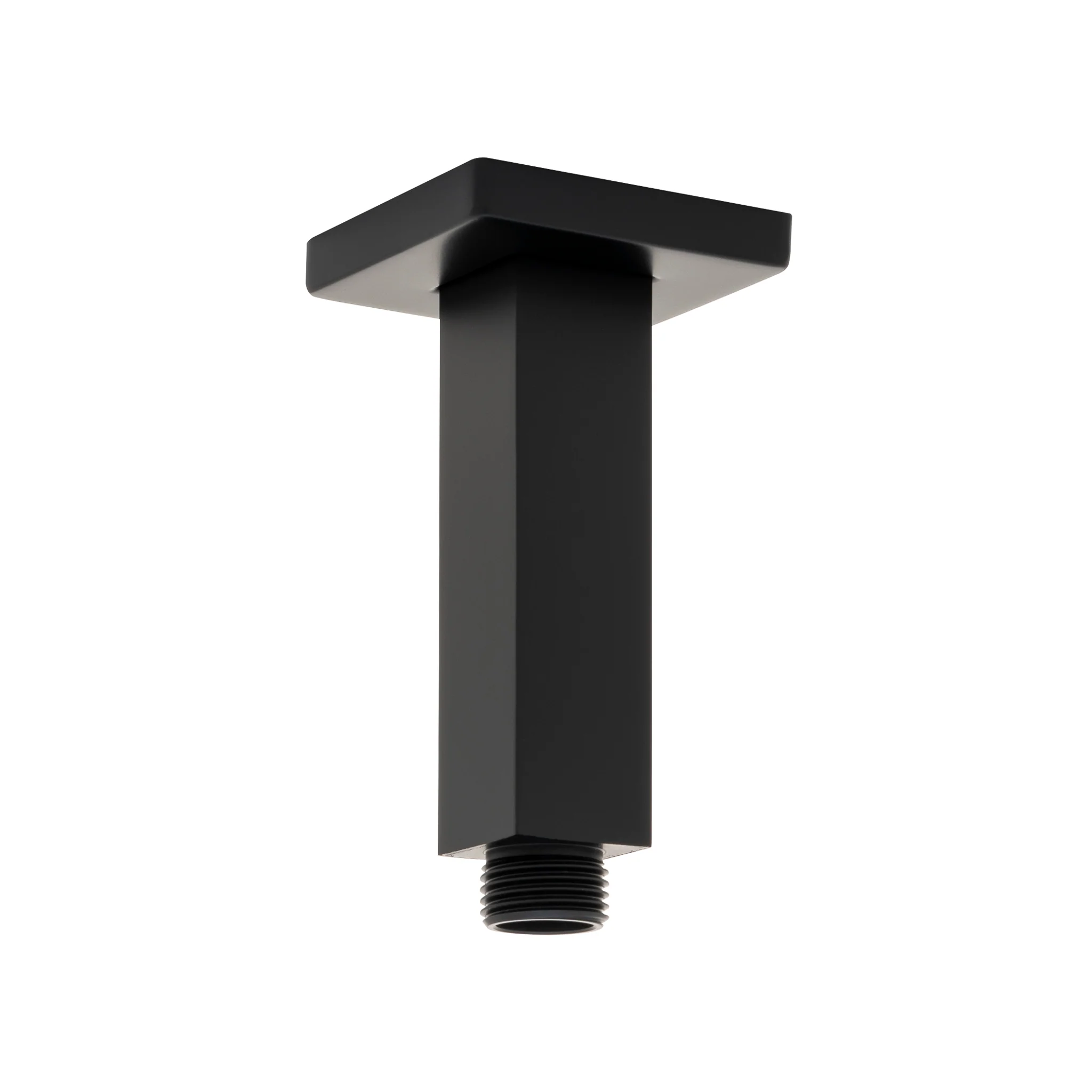 Square 100mm Shower Ceiling Dropper Arm, Matte Black - Image 2