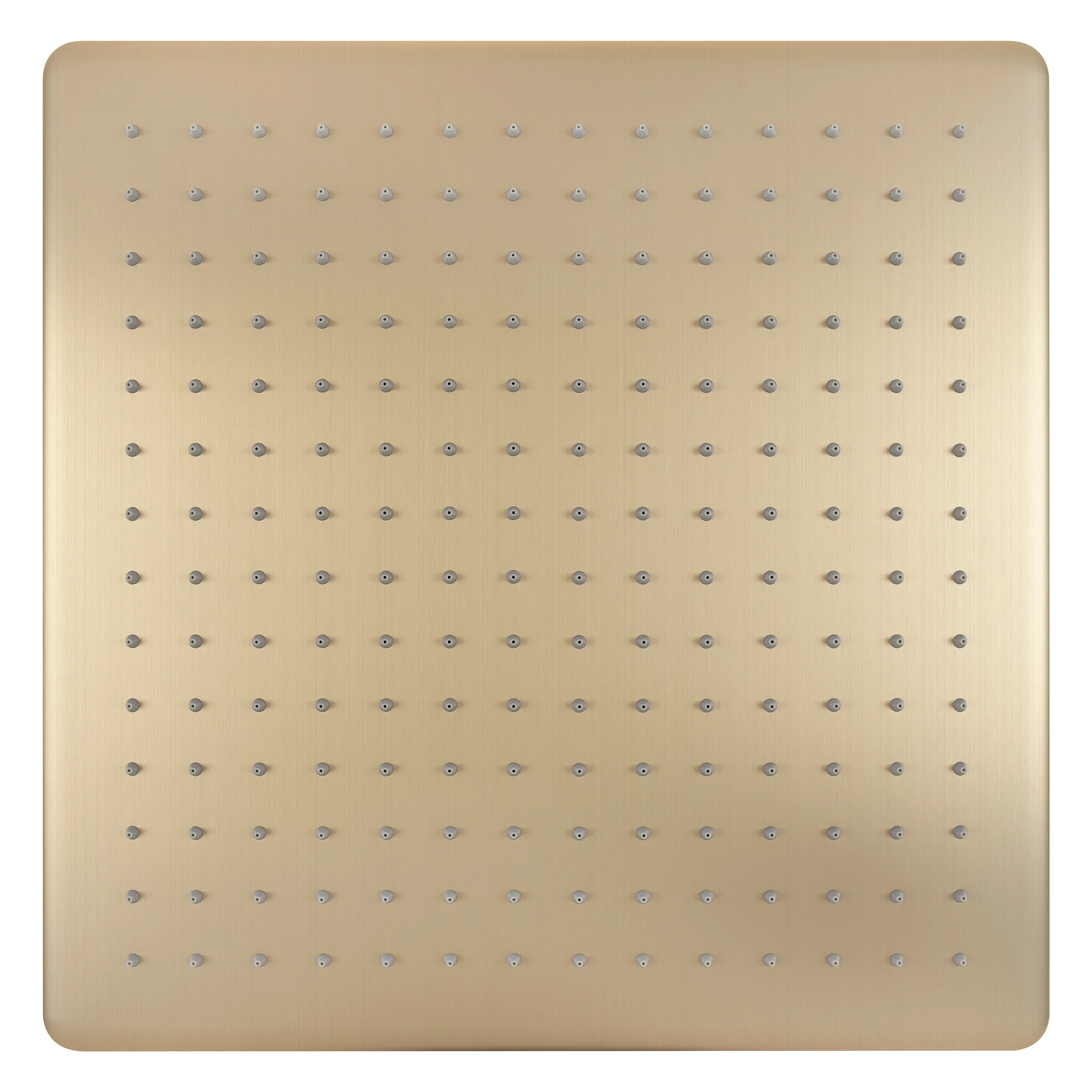 Square 400mm Stainless Steel Rain Shower Head, Brushed Brass (Gold)