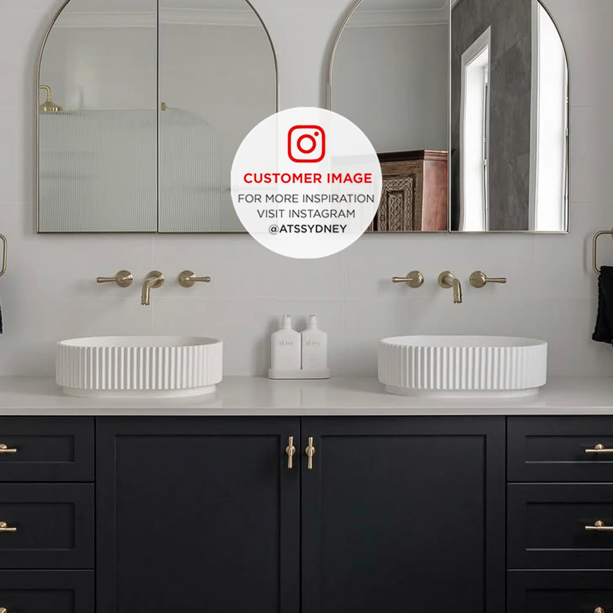 Stadio Groove 480mm Fluted Oval Artificial Stone Above-Counter Basin, Matte White - Image 4