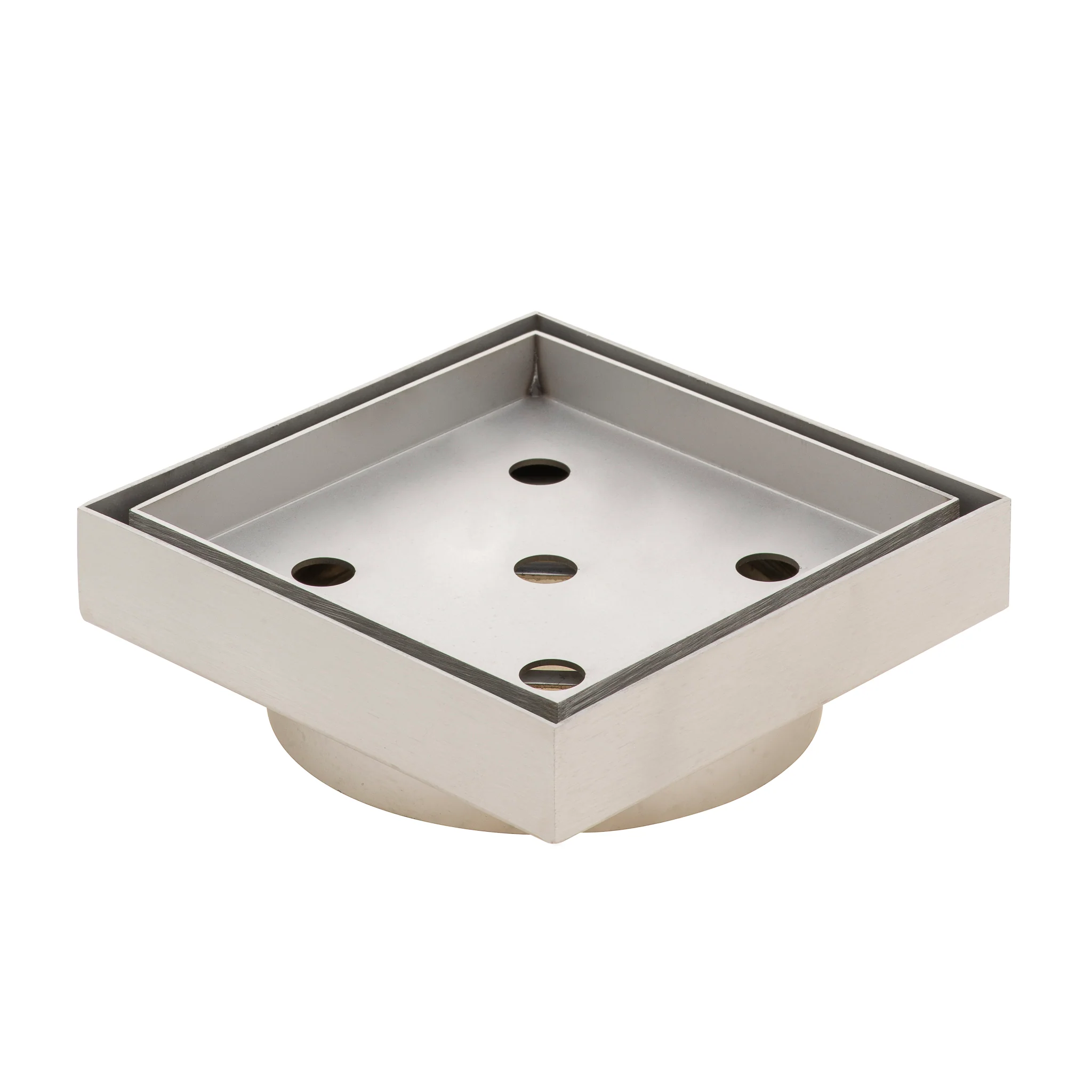 Stainless Steel Tile Insert Floor Waste | 90mm Outlet, Brushed SS Nickel - Image 5