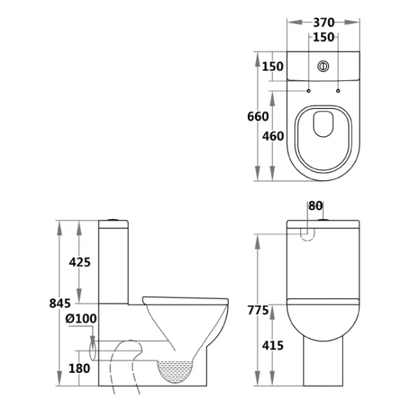 Stan Back to Wall Toilet Suite | Gloss White | - Image 3