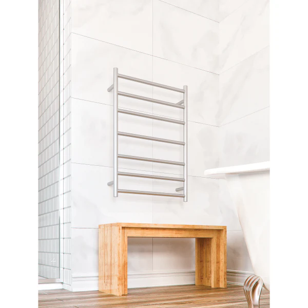 Thermogroup 7 Bar Thermorail Round Heated Towel Ladder 600mm | Polished Stainless | - Image 2