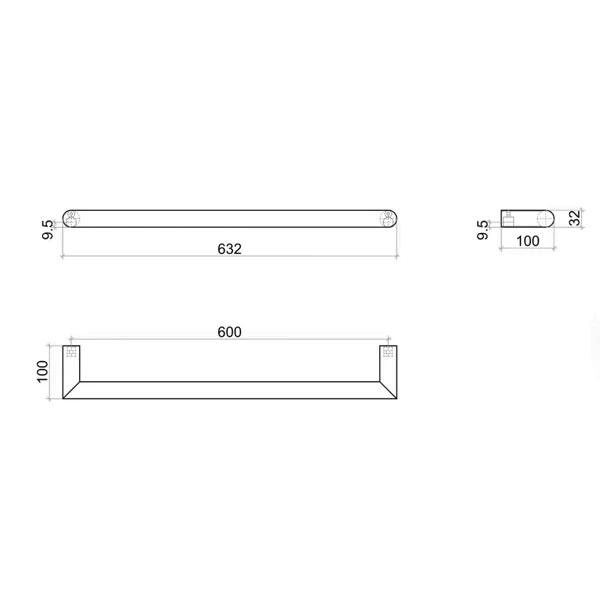 Thermogroup Round Single Bar Heated Towel Rail 632mm | Matte White | - Image 2