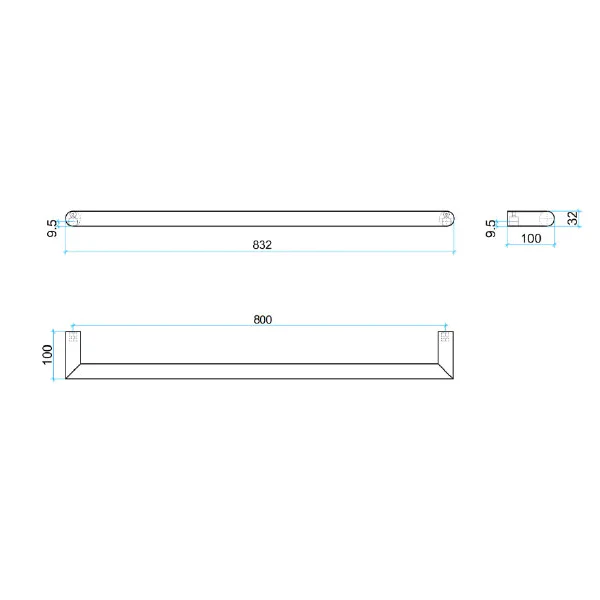Thermogroup Round Single Bar Heated Towel Rail 832mm | Polished Stainless | - Image 2