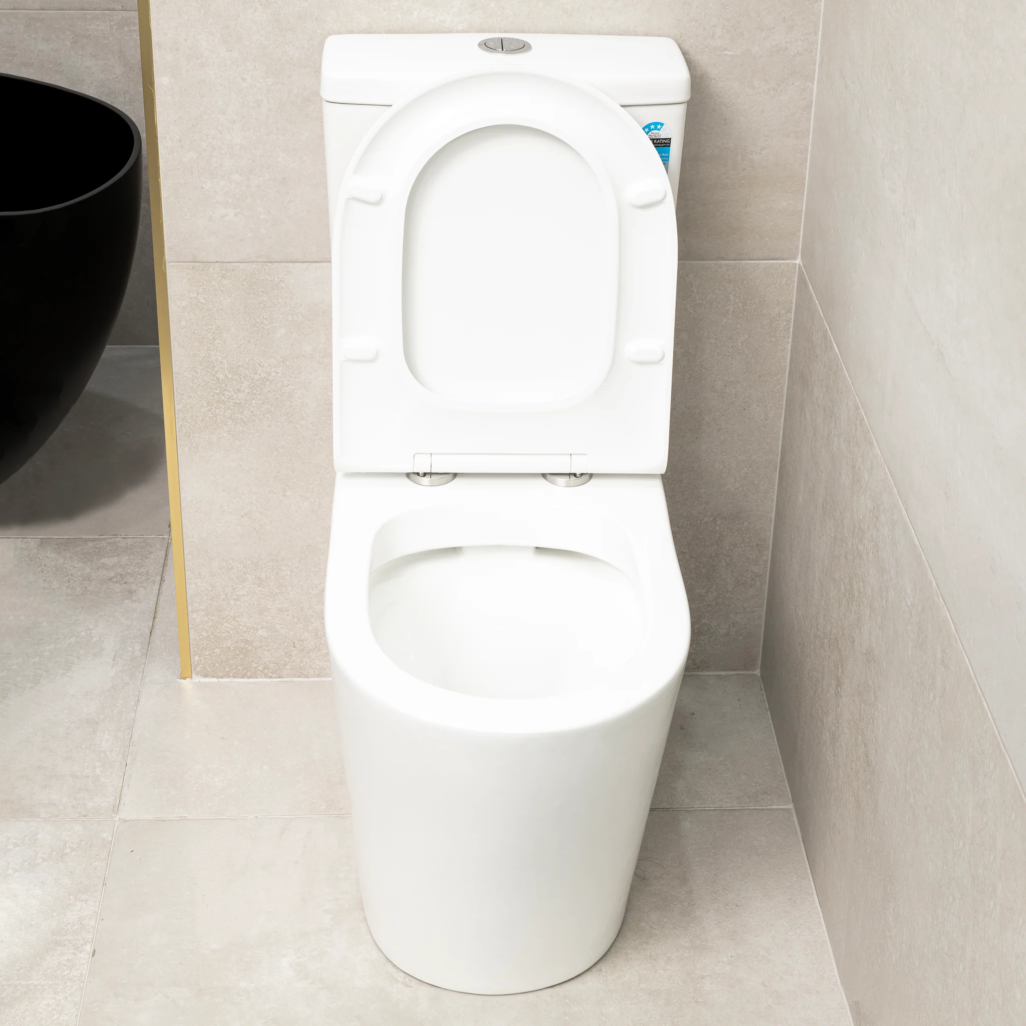 Tiffalo Rimless Back to Wall Toilet Suite | Gloss White | - Image 10